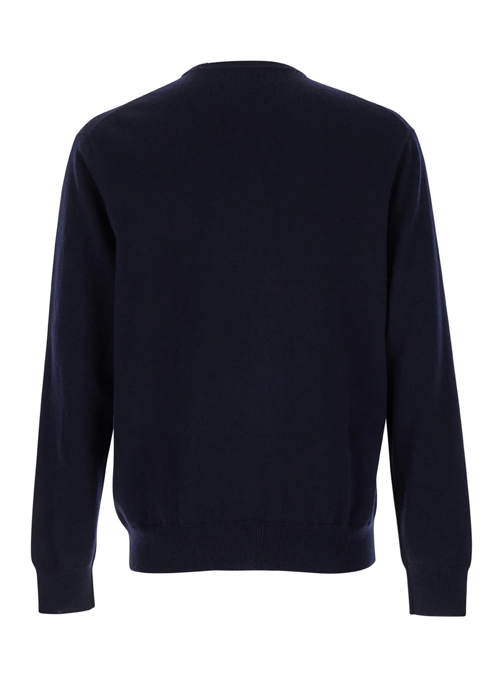 Plain Blue Crewneck Long Sleeve Sweater in Cashmere Man Blu Jersey