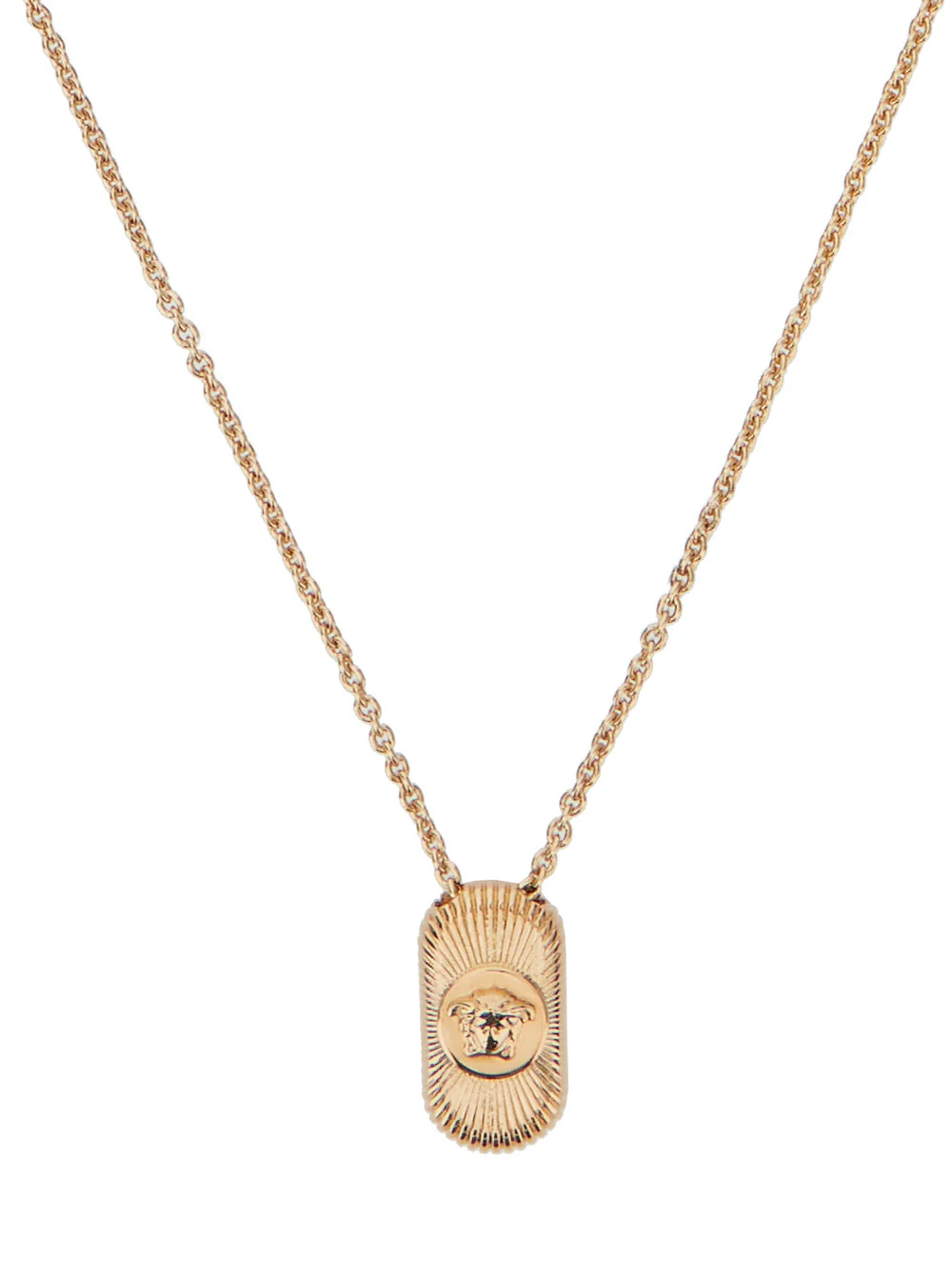 Versace Gold-Colored Necklace with Medusa Head Pendant in Brass for Men Metallic Necklaces
