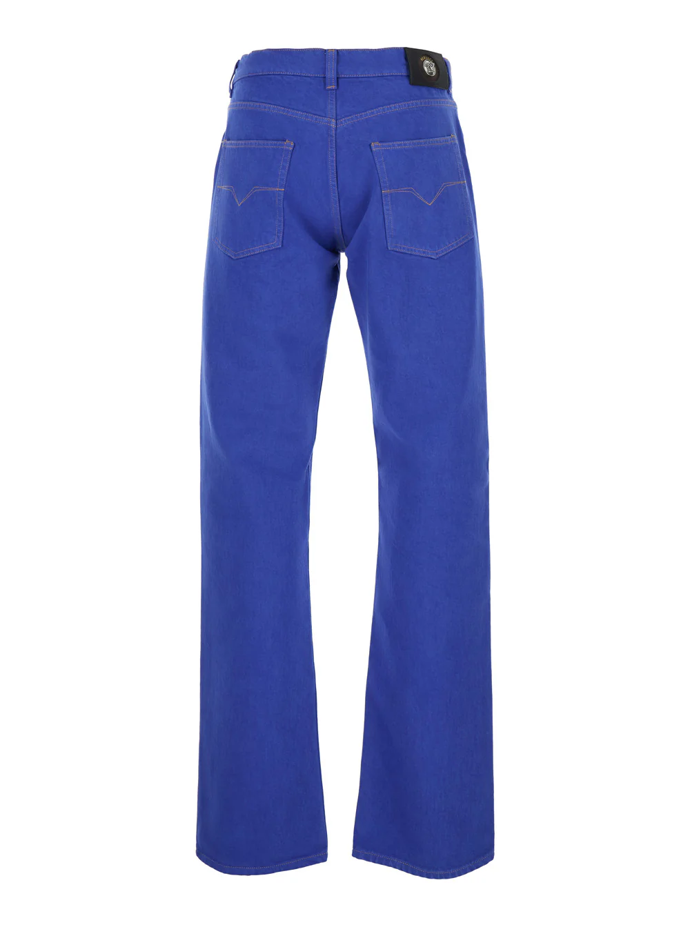 Versace Blue Fermo In Bull Jeans With Five Pockets For Men Blu Cotton
