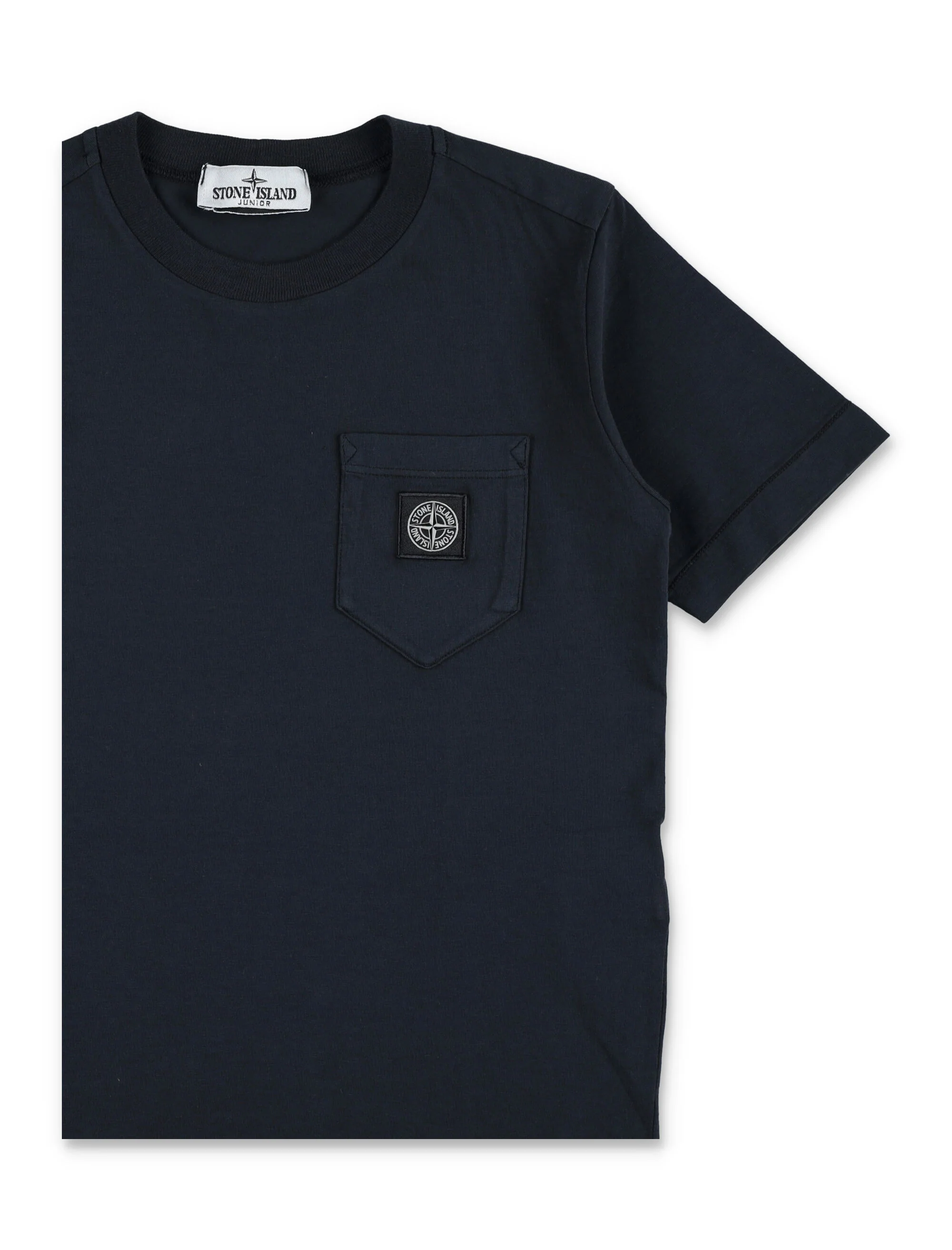 Stone Island Junior Patch Pocket T-Shirt Navy Cotton