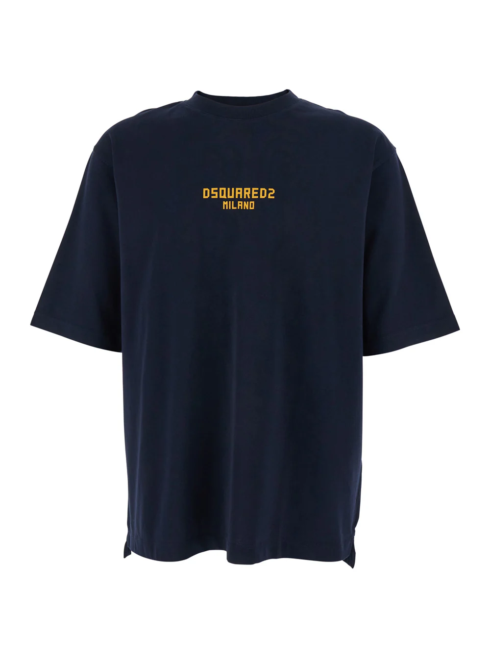 Dsquared2 Blue T-shirt with Logo Print on the Front for Men Blu Cotton Tshirts And Polo Shirts