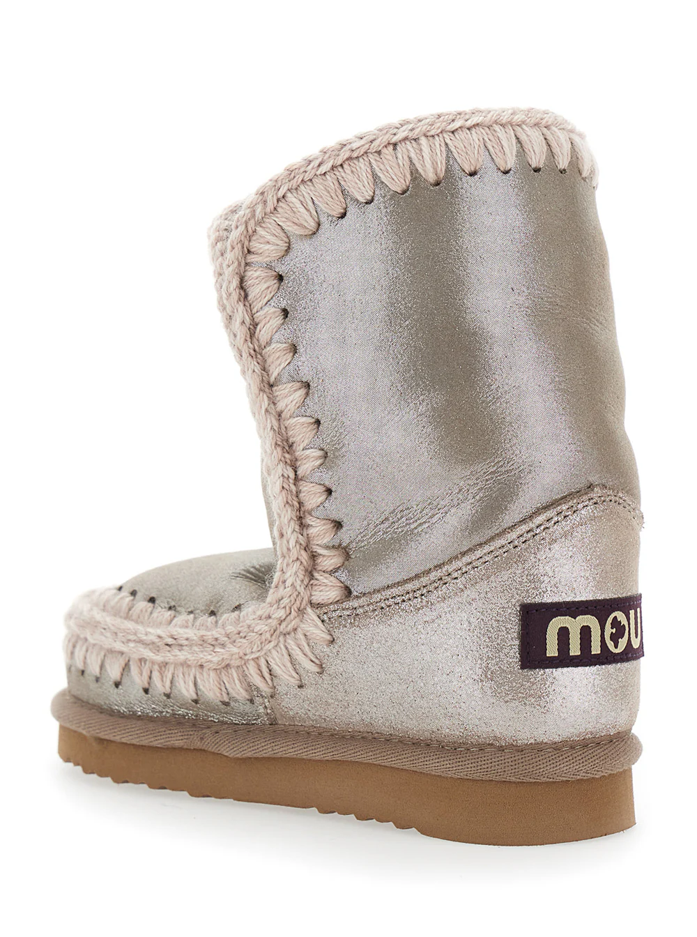 Mou Kids Eskino Metallic Ankle Boots in Patent Suede Girl Sheep