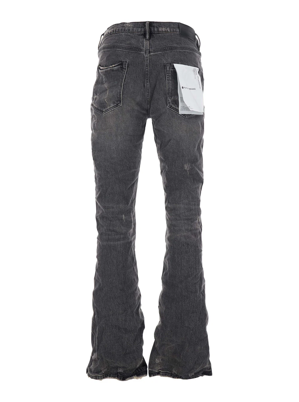 Purple Brand Flared Jeans with Crumpled Effect in Black Denim for Men Grey Cotton Elastane