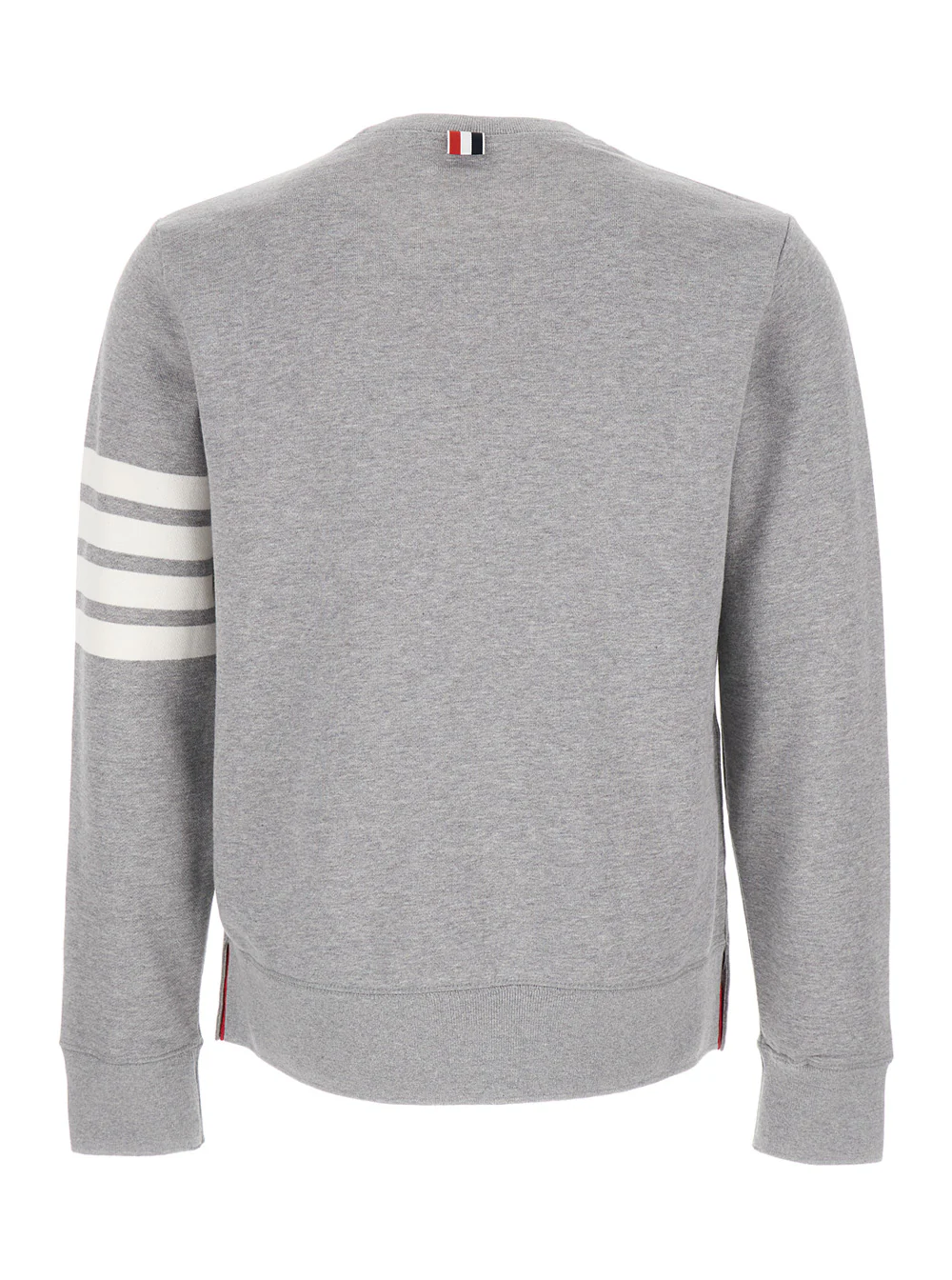 Thom Browne Mens 4 Bar Tab Sweatshirt with Contrast Stripes in Grey Cotton Sweatshirts