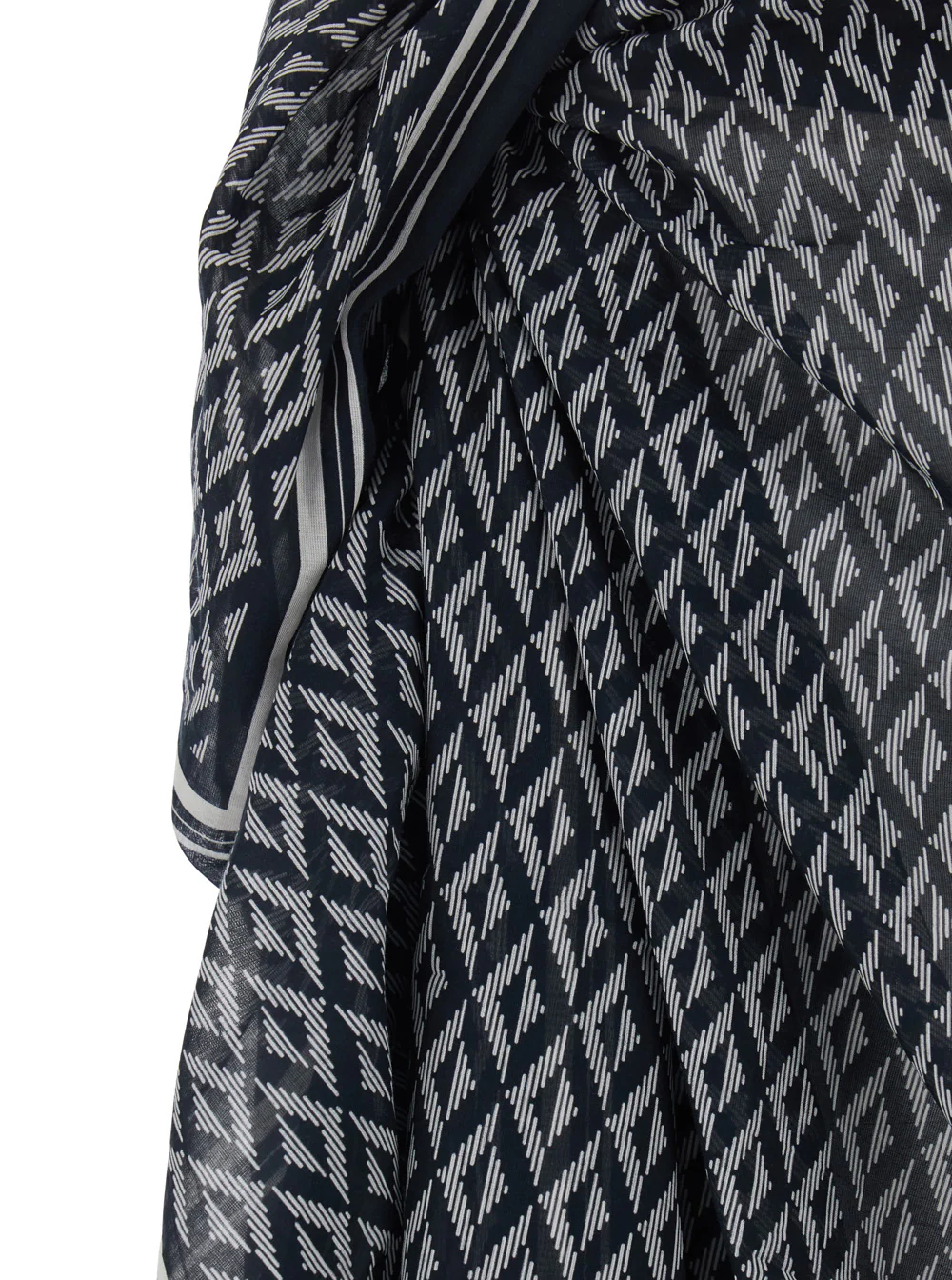 Tom Ford Black and White Asymmetrical Pareo with Geometric Motif in Cotton for Women White/black Skirt