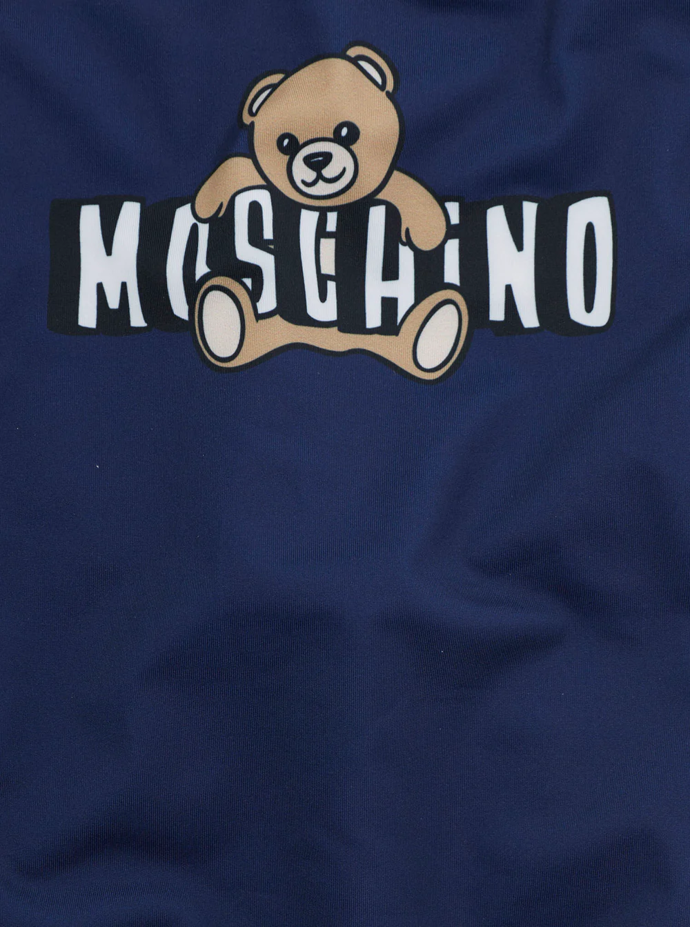 Moschino Kids One-Piece Swimsuit Logo with Square Neckline and Print on Front in Tech Fabric Blue Girl Blu Polyamide Elastane Beachwear