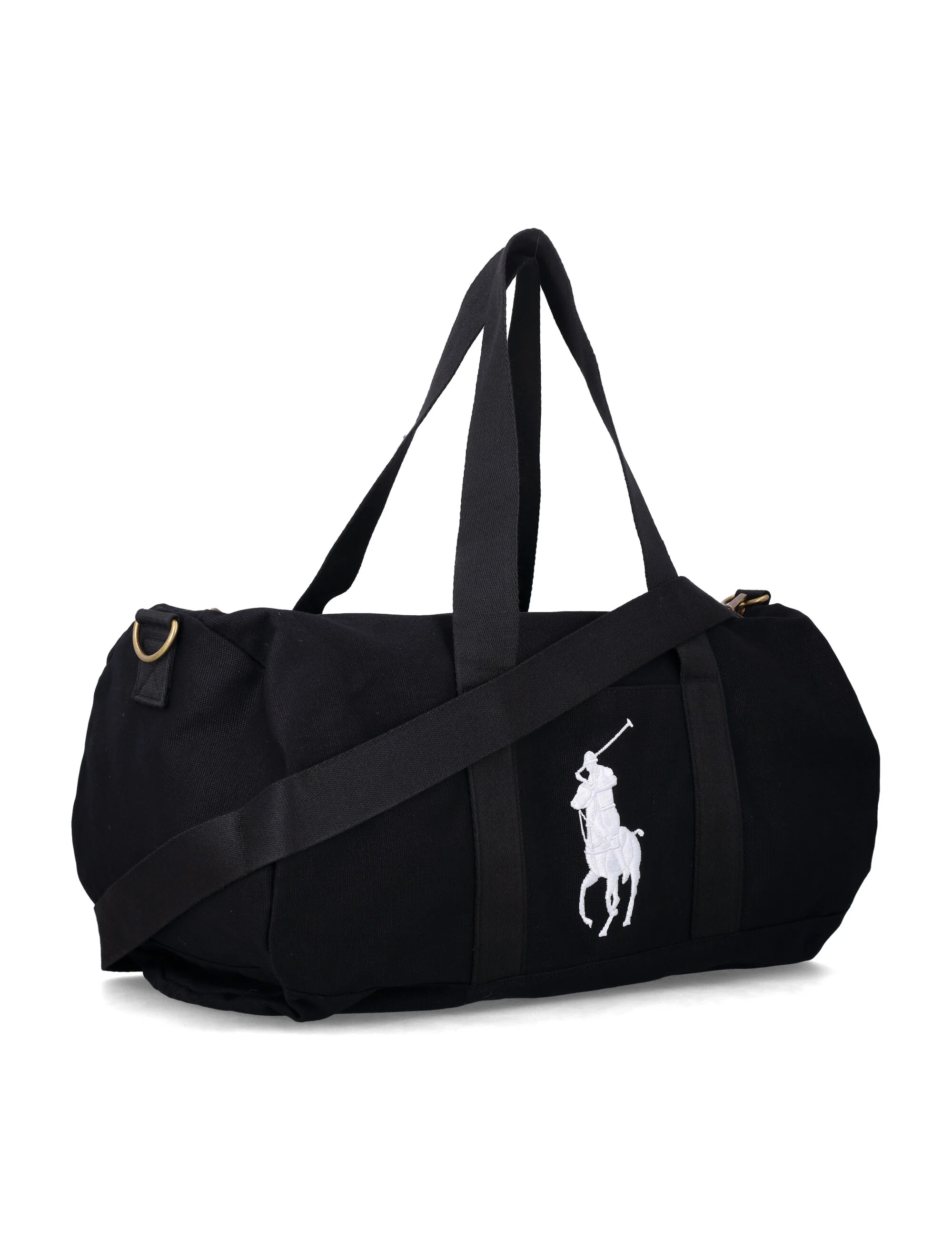 Polo Ralph Lauren Kids Pony Logo Duffle Bag Black Outer Shoulder