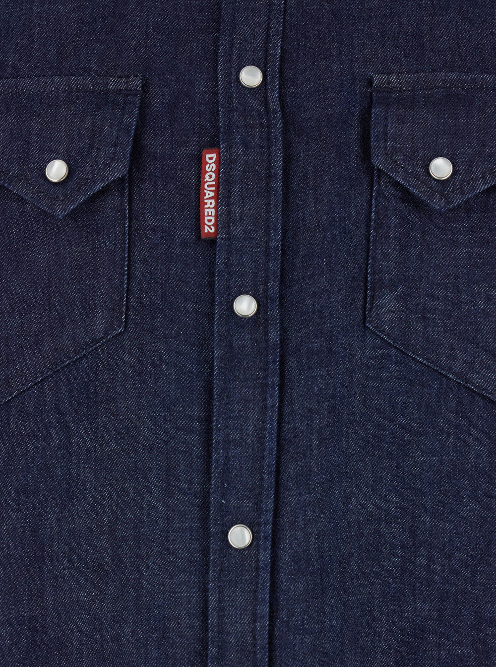 Dsquared2 Blue Denim Shirt with Classic Collar and Two Applied Pockets for Men Blu Cotton Blouses