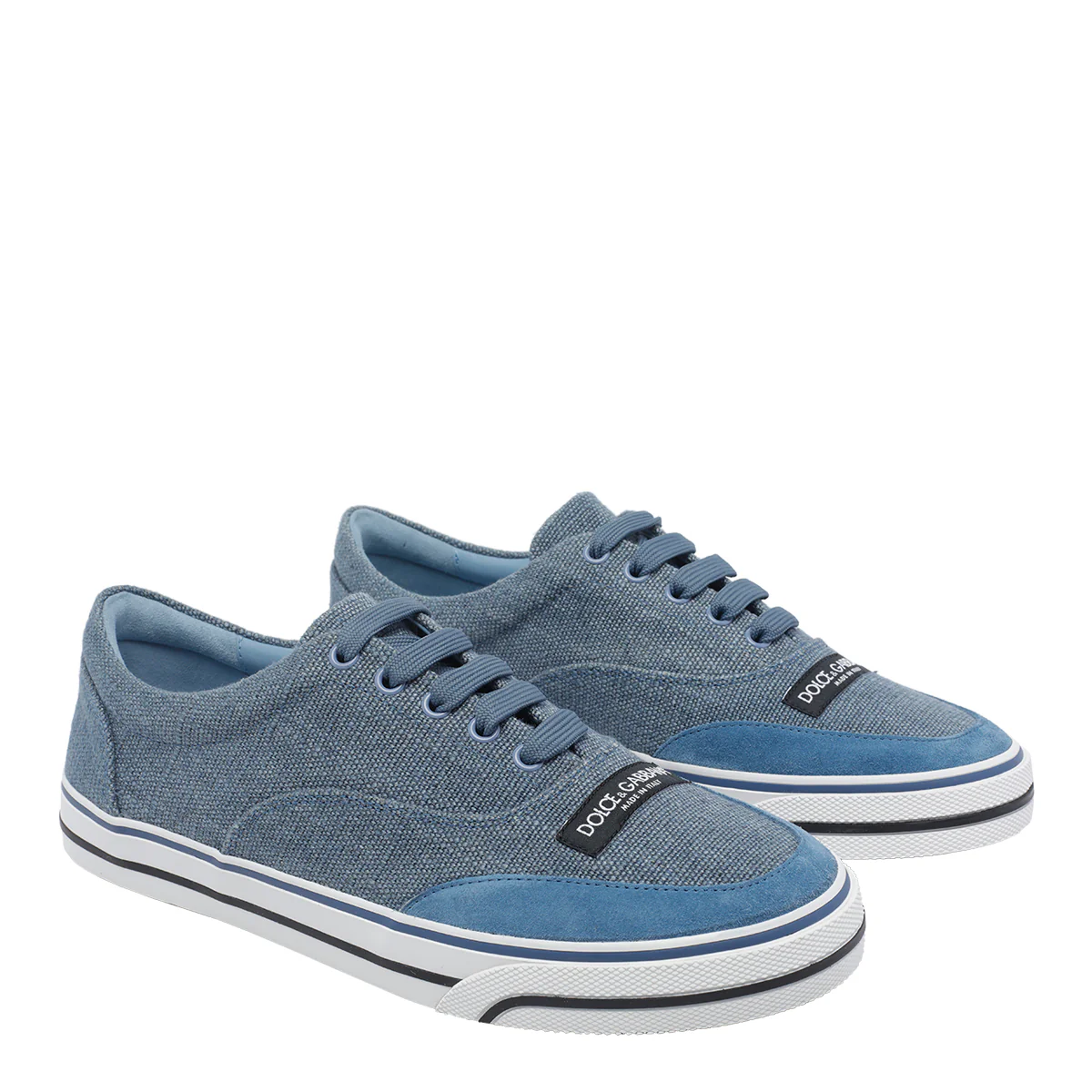 Dolce & Gabbana Sneakers Blue Fabric And Suede/rubber Sole