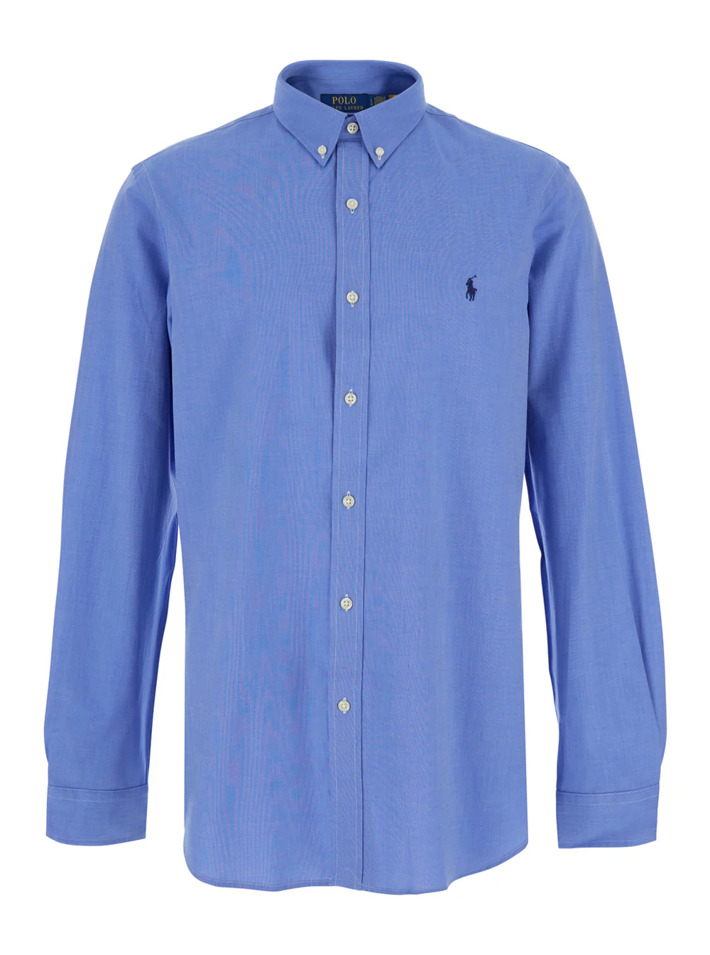 Polo Ralph Lauren Slim Fit Light Blue Shirt With Button-Down Collar And Pony Embroidery On The Front Stretch Cotton For Men Blouses
