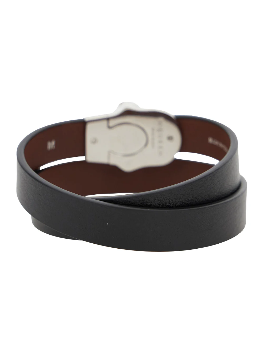 Alexander McQueen Black Bracelet with Skull Detail in Brass and Leather Man Calf