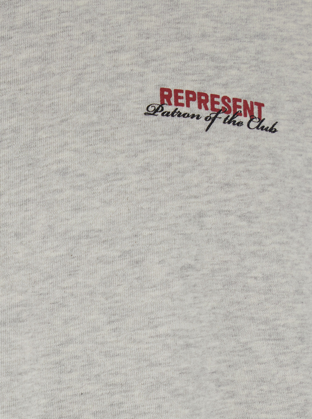 Represent T-Shirt Patron of the Club Gray with Front and Back Logo Print in Mens Cotton Grey Tshirts Polo Shirts