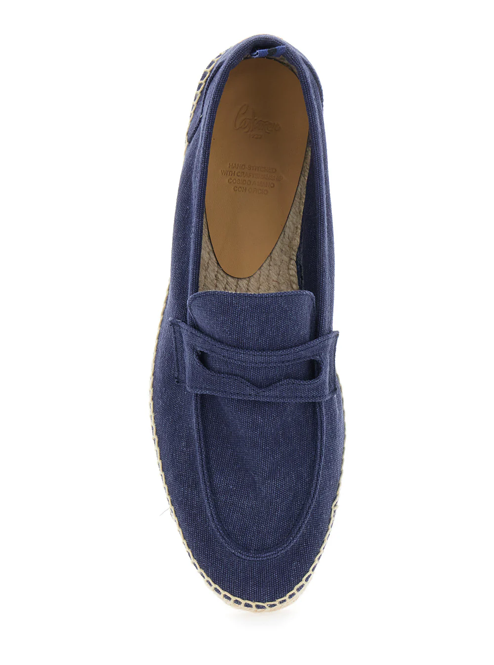 Castaner Mens Nacho Espadrilles with Diamond-Cut Mask in Blue Suede Blu Textile Materials Flat Shoes
