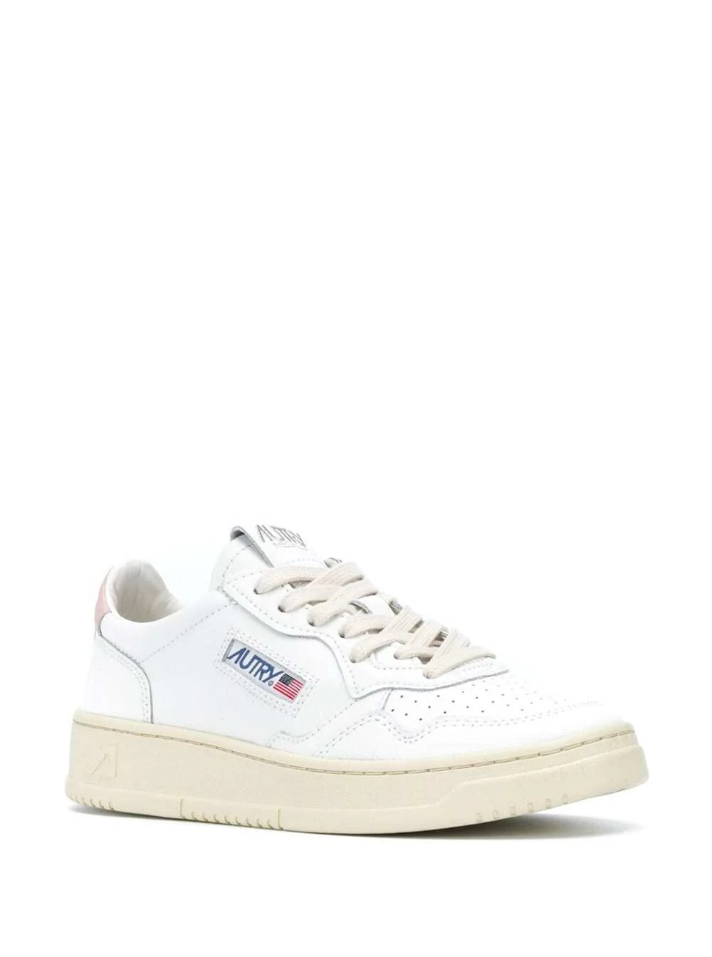 Autry Low Sneakers Medalist With Contrast Heel White Leather For Women Pink Cow