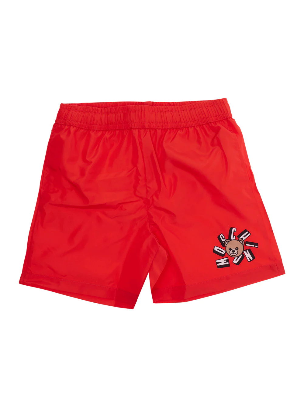 Moschino Kids Swim Shorts With Gift Box - Red Swimwear Elastic Waistband In Tech Fabric Child Beachwear