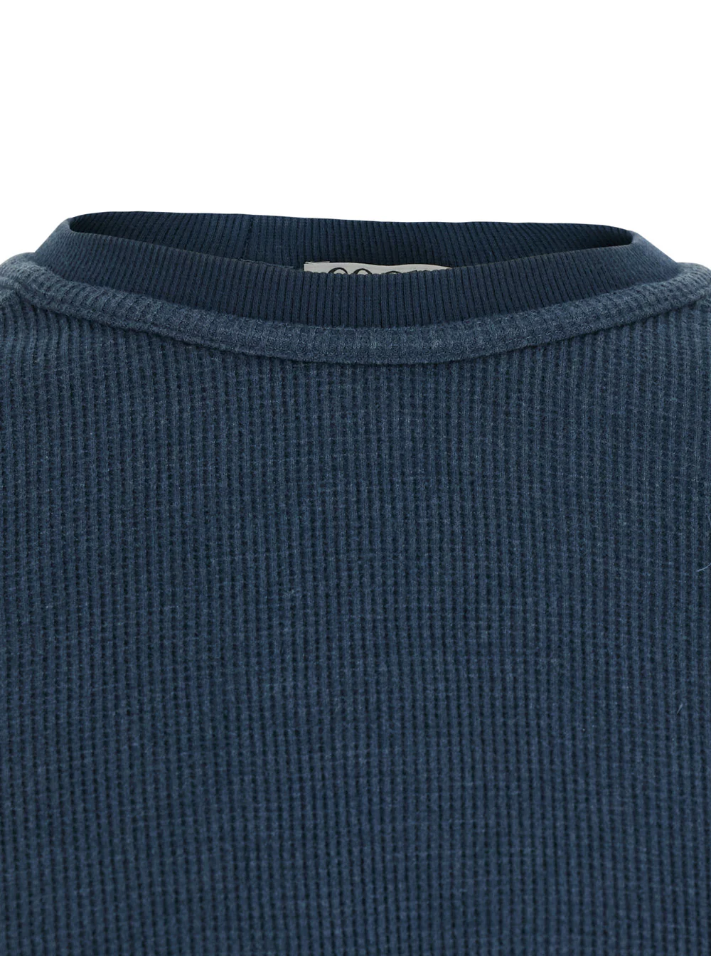 Coor Blue T-Shirt Garment Dying Waffle Raglan Long Sleeve With Sleeves And Round Neck Cotton For Men Blu Jersey