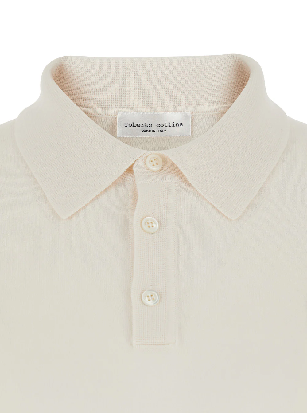 Roberto Collina Beige T-Shirt with Ribbed Cotton Finishes for Men Tshirts And Polo Shirts