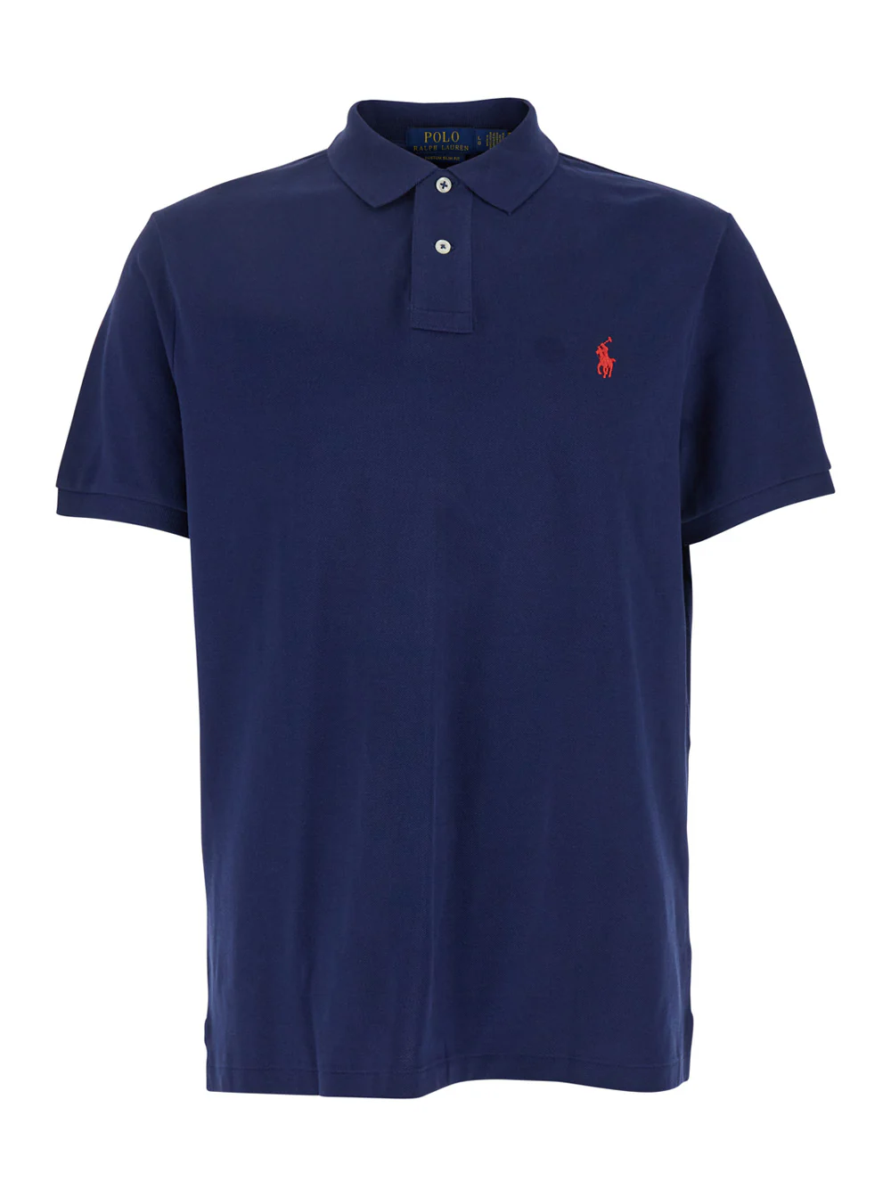 Polo Ralph Lauren Custom Slim Fit Blue Polo Shirt with Pony Detail on the Front in Cotton for Men Blu Tshirts And