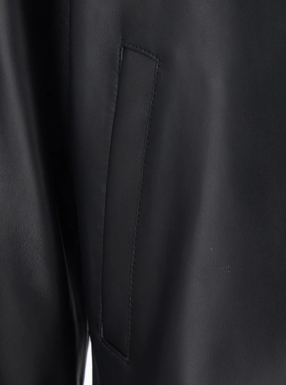 Sunflower Short Leather Jacket With Collar And Pockets, Leather, Black, Woman