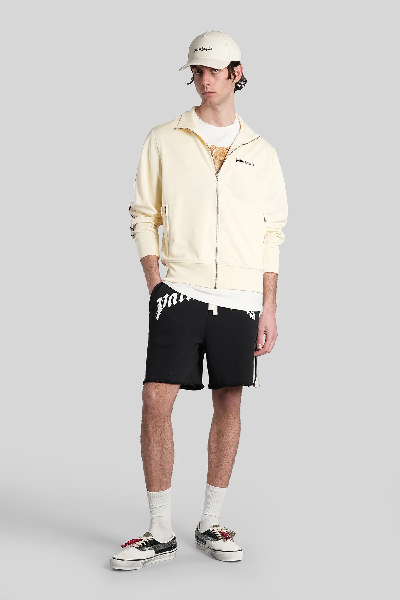 Palm Angels Sweatshirt Beige Polyester Abbigliamento