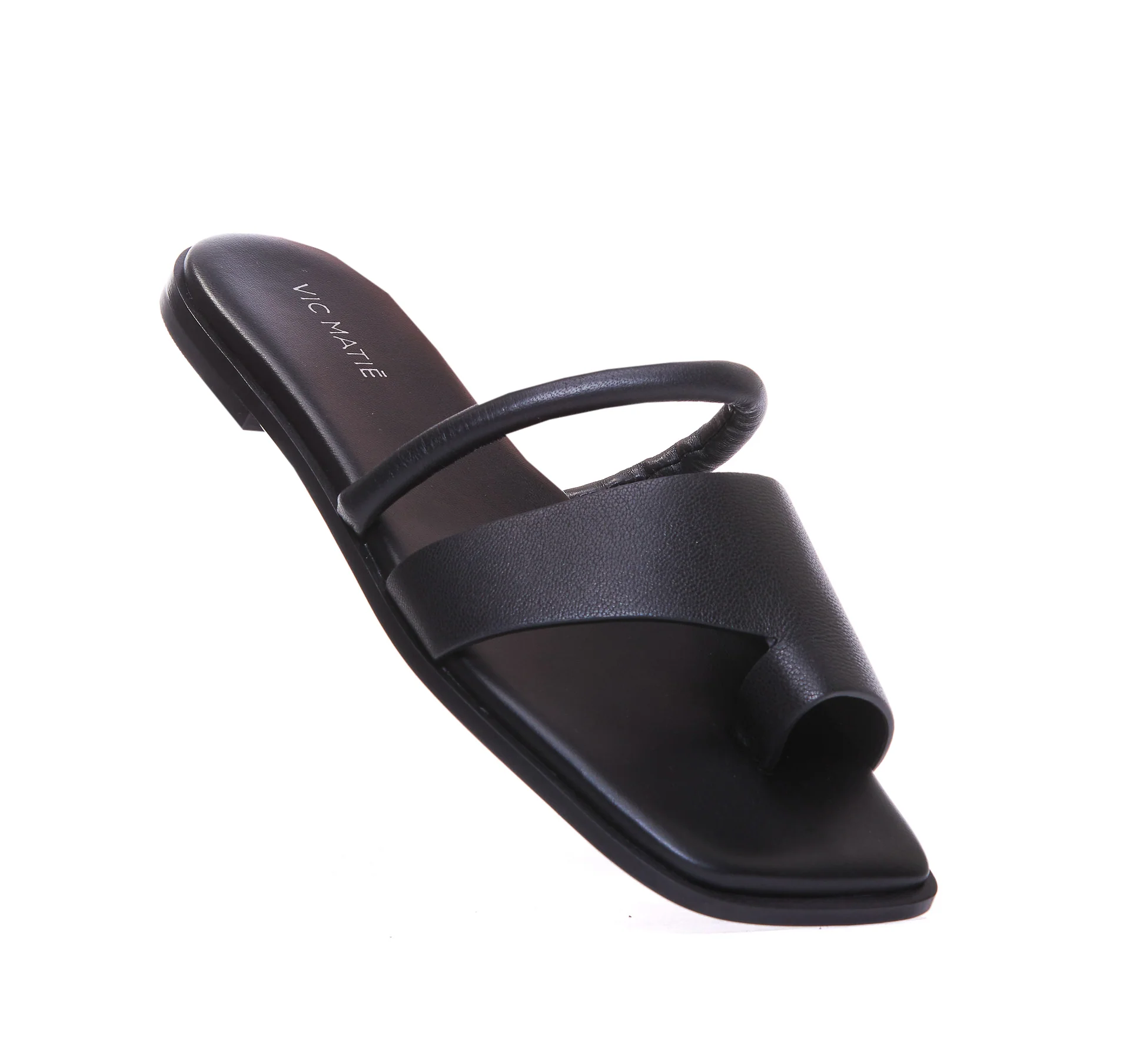 Vic Matie Sandals Black Leather/ Rubber Sole
