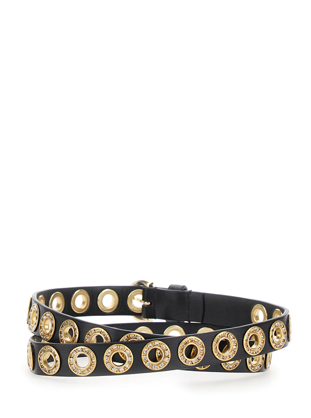 Pinko Black Nera Belt with All-Over Studs in Ecoleather Polyurethane