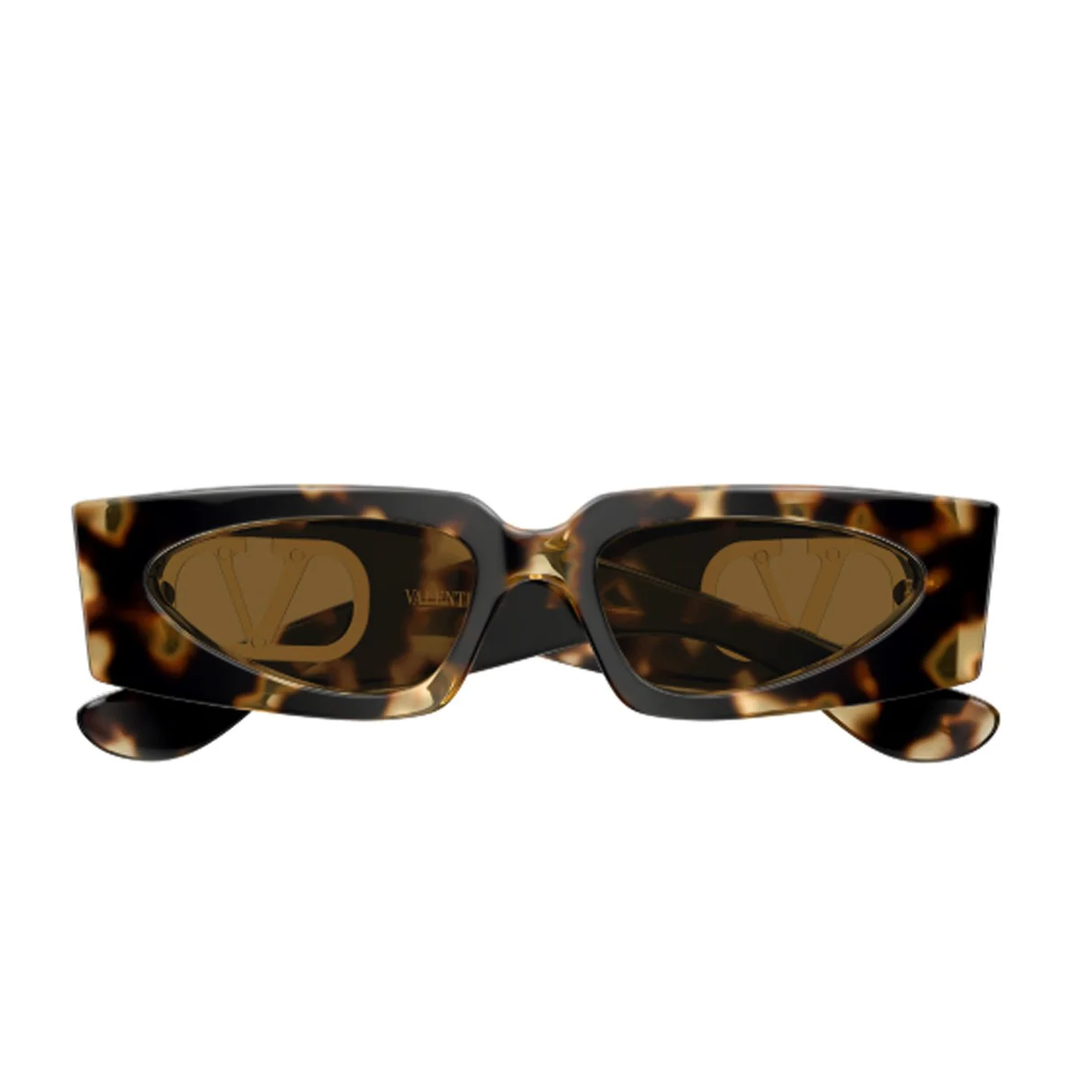 Ottica Lucciola Valentino Vg0001s Linea V Logo Havana Acetato Riciclato Sunglasses