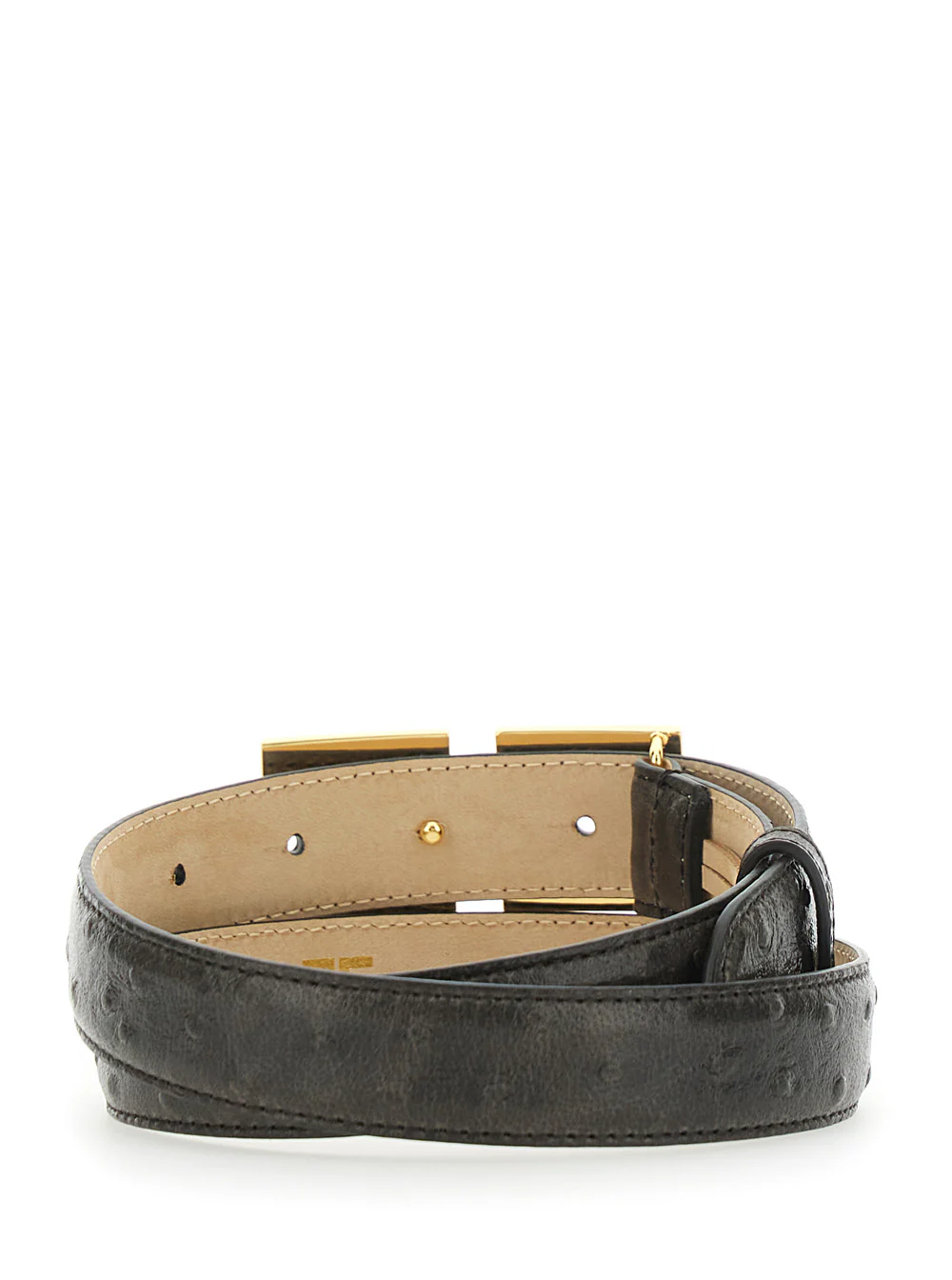 Elisabetta Franchi Brown Belt With Logo Plate Buckle Closure On The Front Leather For Women