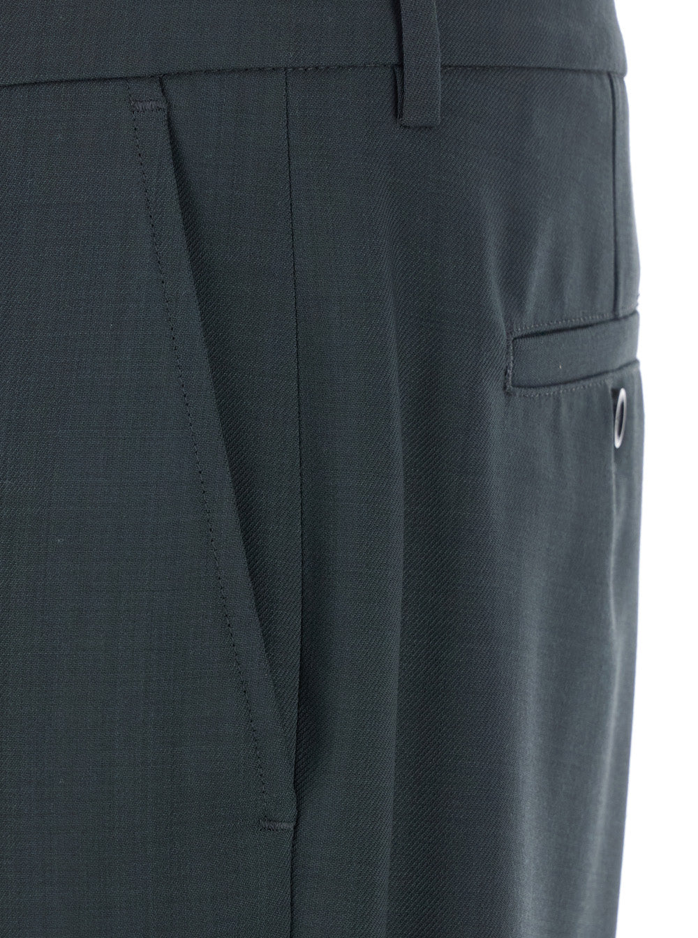 AMI Paris Grey Pants With Belt Loops And Front Concealed Closure Wool Man Virgin Trousers