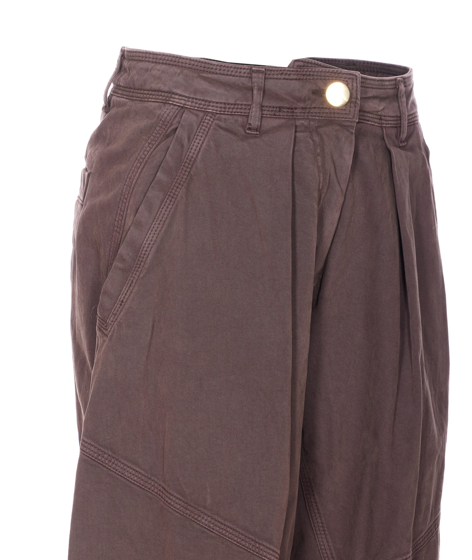 Pinko Trousers Brown Cotton