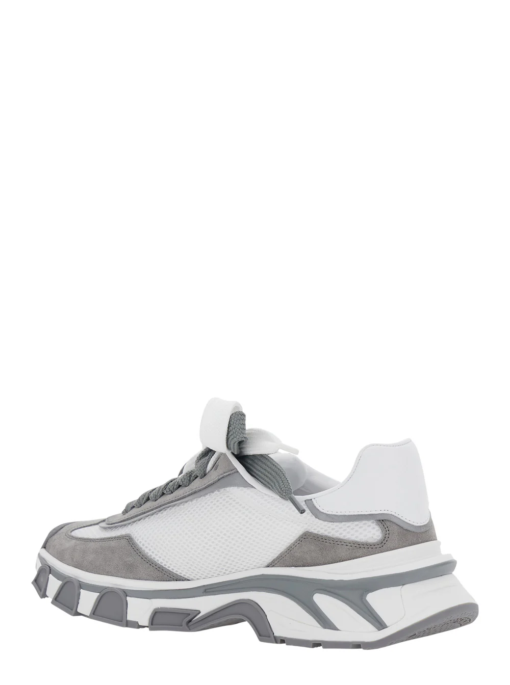 Dolce & Gabbana Coutryroad Gray Low Top Sneakers Patch Logo on the Tongue and Maxi Side in Leather for Men Grey Lamb Sheep