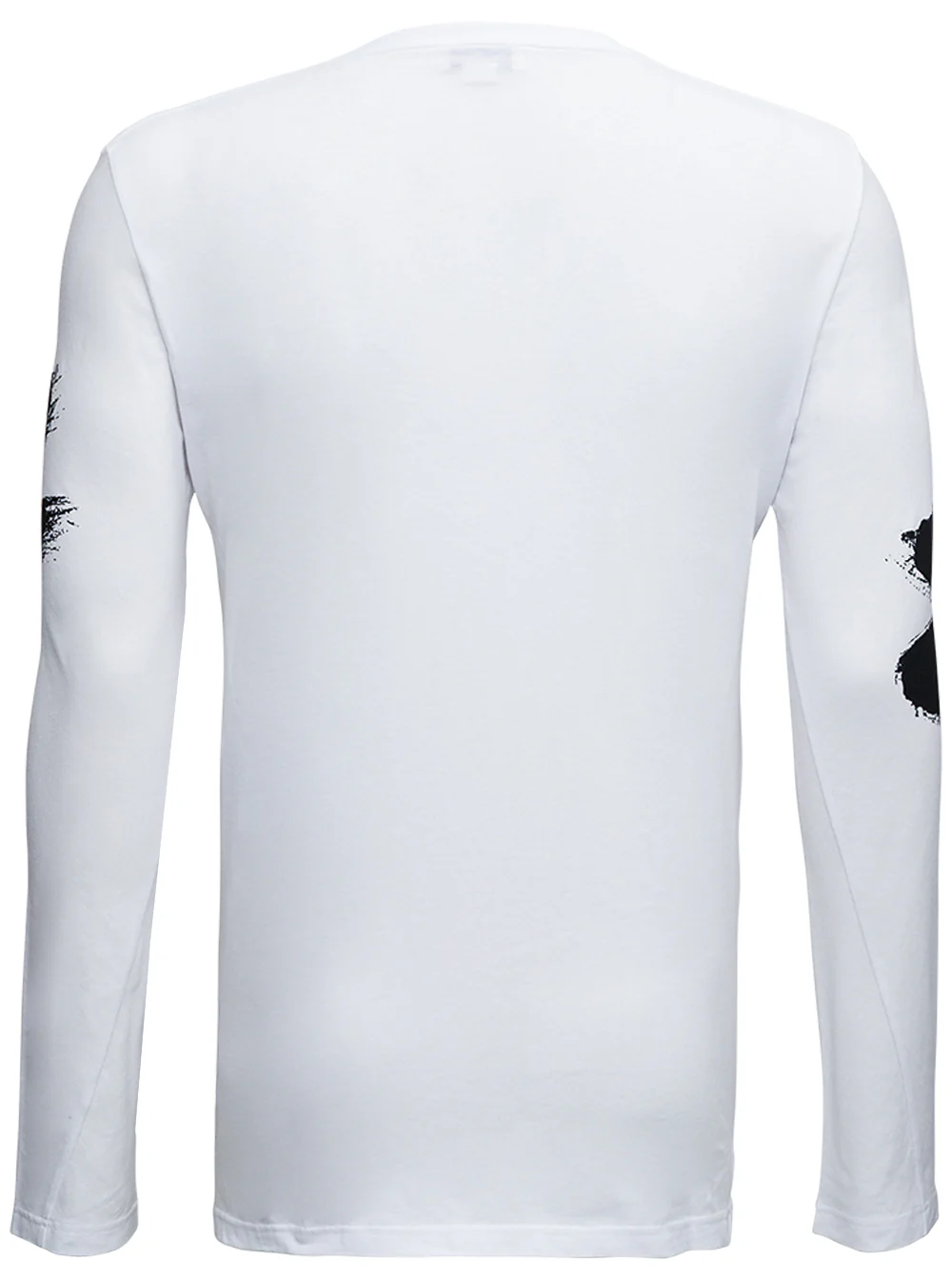 Alexander Mcqueen Mens Long-Sleeved Cotton T-Shirt With Logo Print White Tshirts And Polo Shirts