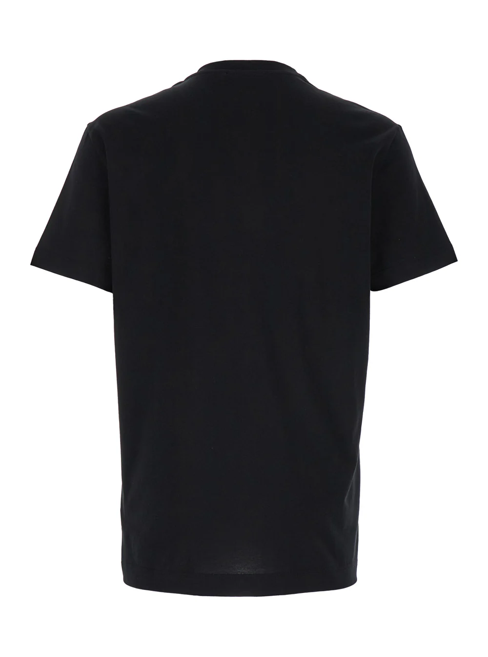 Dolce & Gabbana Black T-Shirt with Signature Logo Print in Cotton for Men Tshirts And Polo Shirts