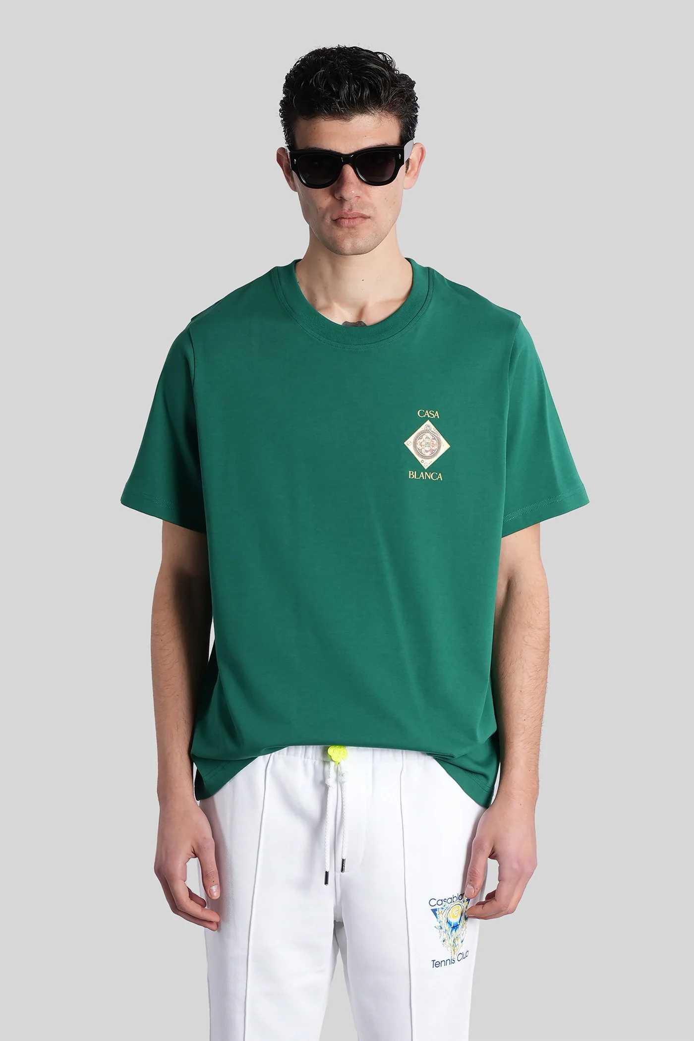 Casablanca T-Shirt in green cotton Abbigliamento
