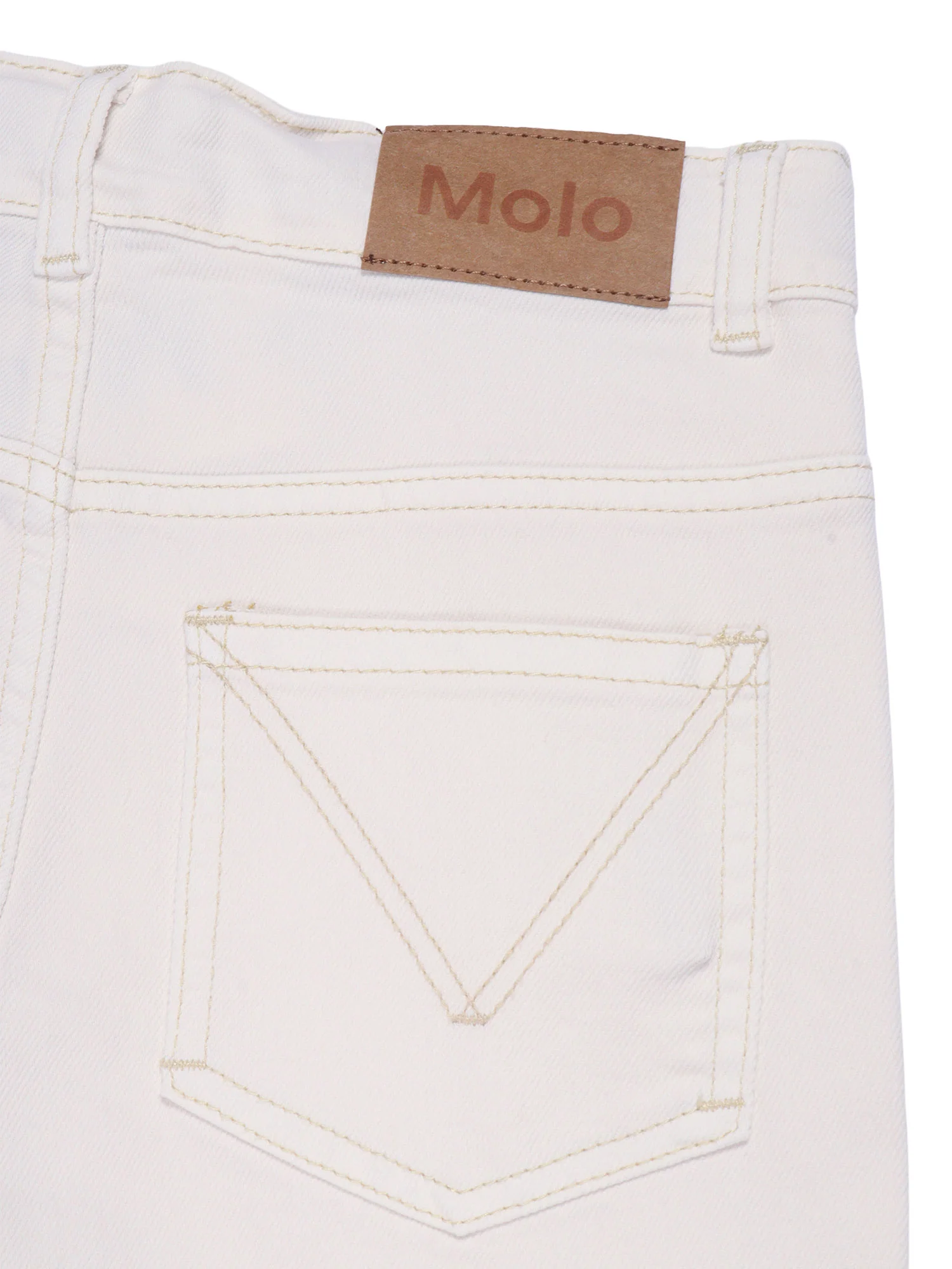 Molo Asta Woven Pants White Cotton Polyester Elastane