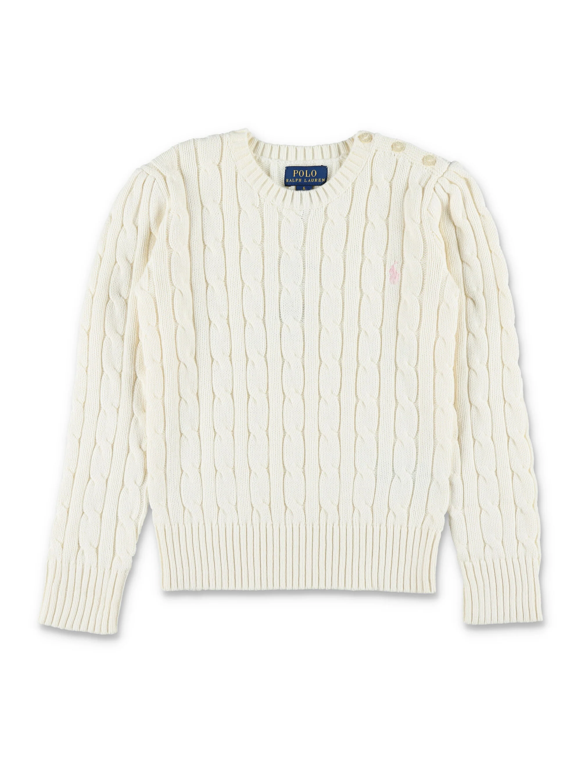Polo Ralph Lauren Cable-Knit Cotton Sweater For Girls White