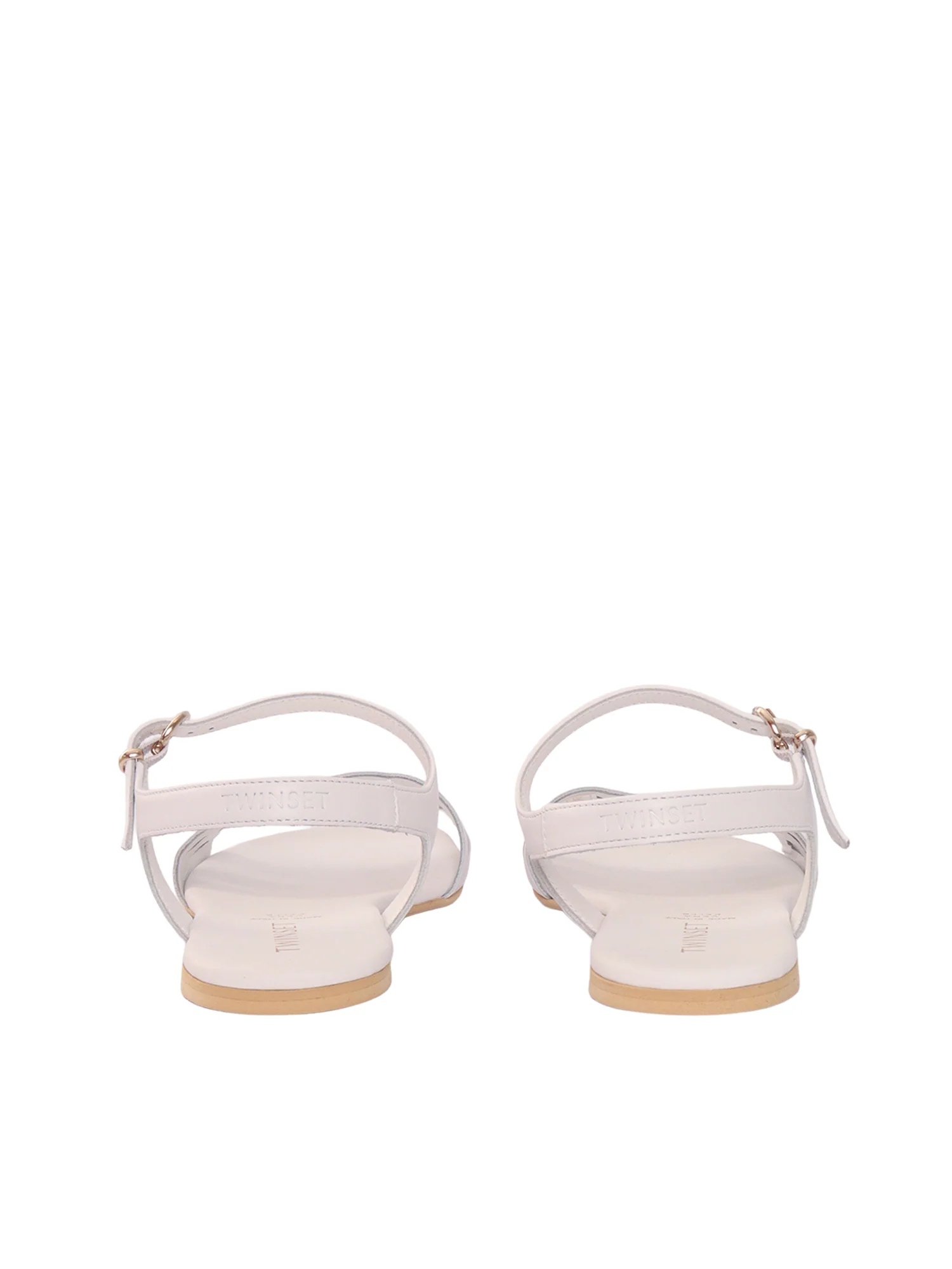 Twin Set Girl SANDALS White Polyurethane Sla Elastane
