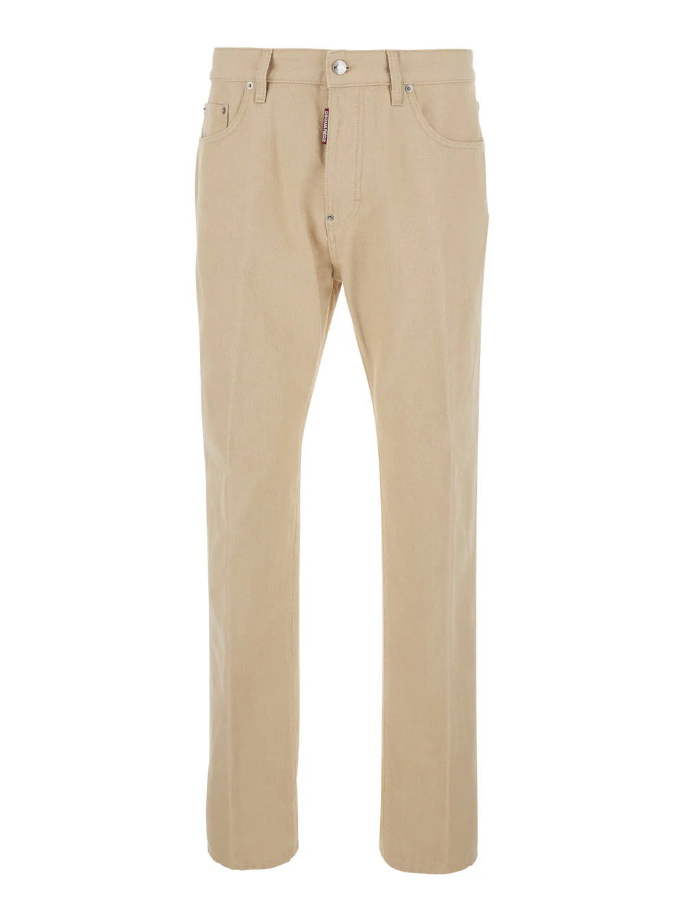 Dsquared2 642 Beige Jeans With Logo Patch On The Back Denim For Men Cotton