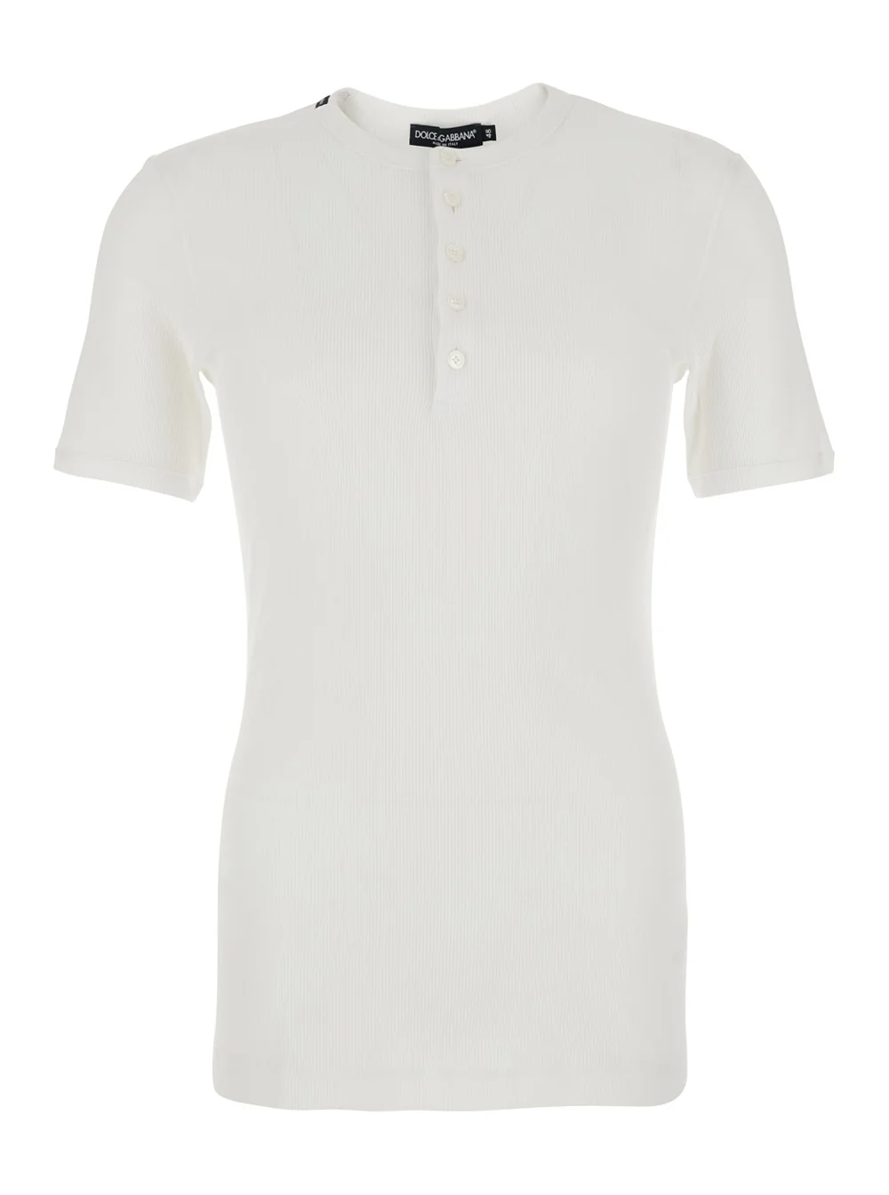 Dolce & Gabbana Serafino M-C Jersey White Tshirts And Polo Shirts