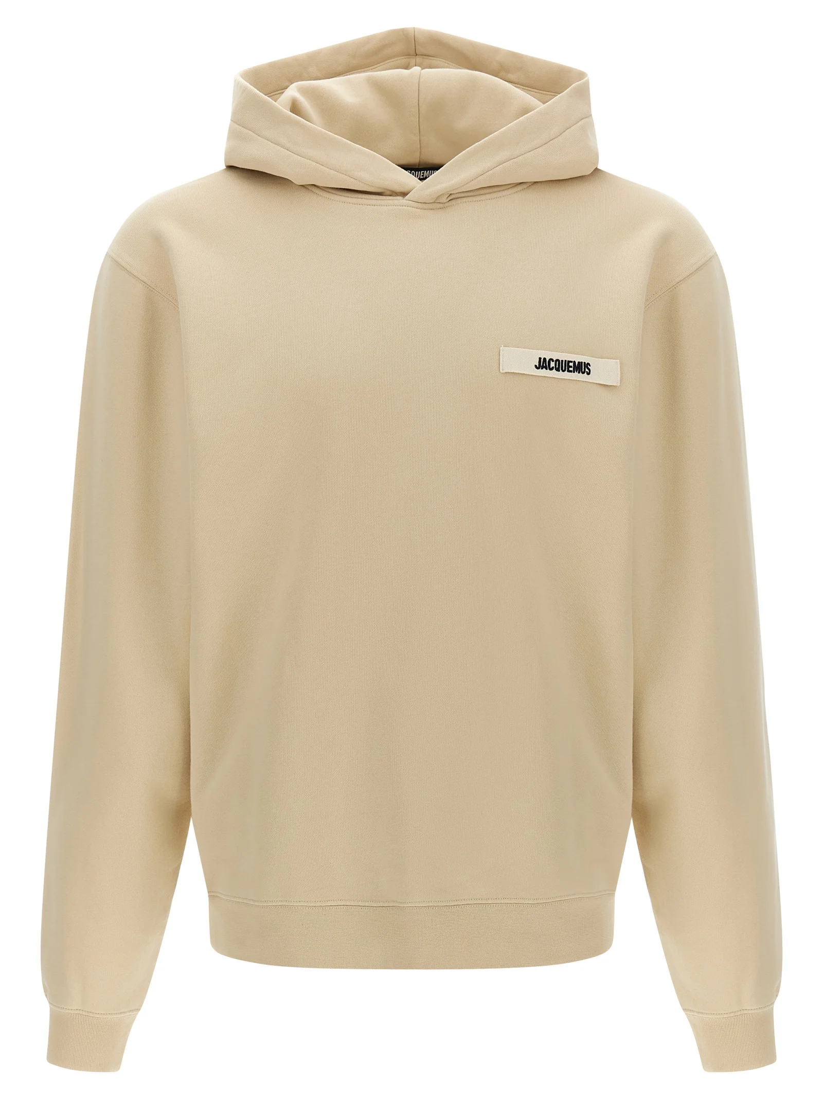 Jacquemus Le Hoodie Gros-Grain Beige Cotton Sweatshirt