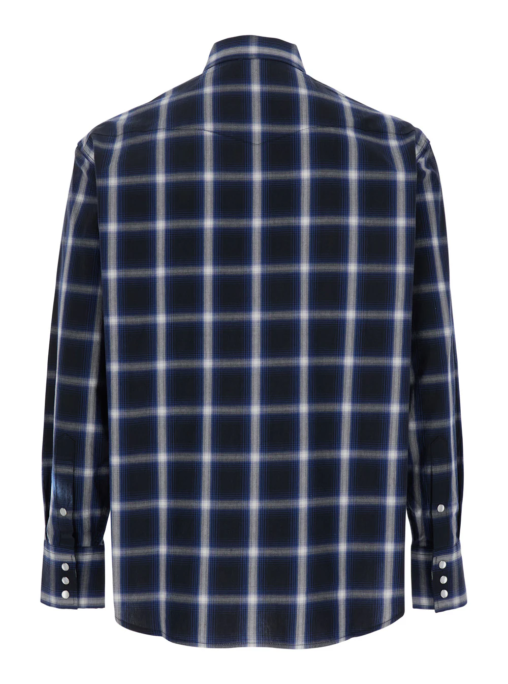 Tonywack Blue Shirt with Classic Collar and All-Over Check Motif in Cotton Man Blu Blouses