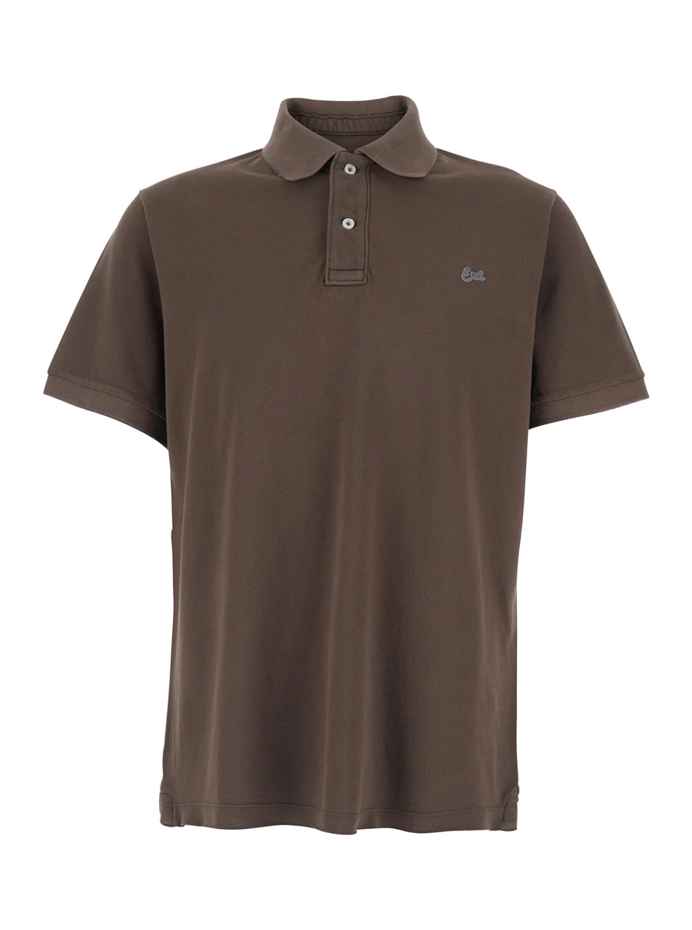 Erl Brown Classic Collar Polo with Logo Lettering Embroidery on the Front for Men Cotton Tshirts And Shirts Erl Brown Classic Collar Polo with Logo Lettering Embroidery on the Front for Men Cotton Tshirts And Shirts