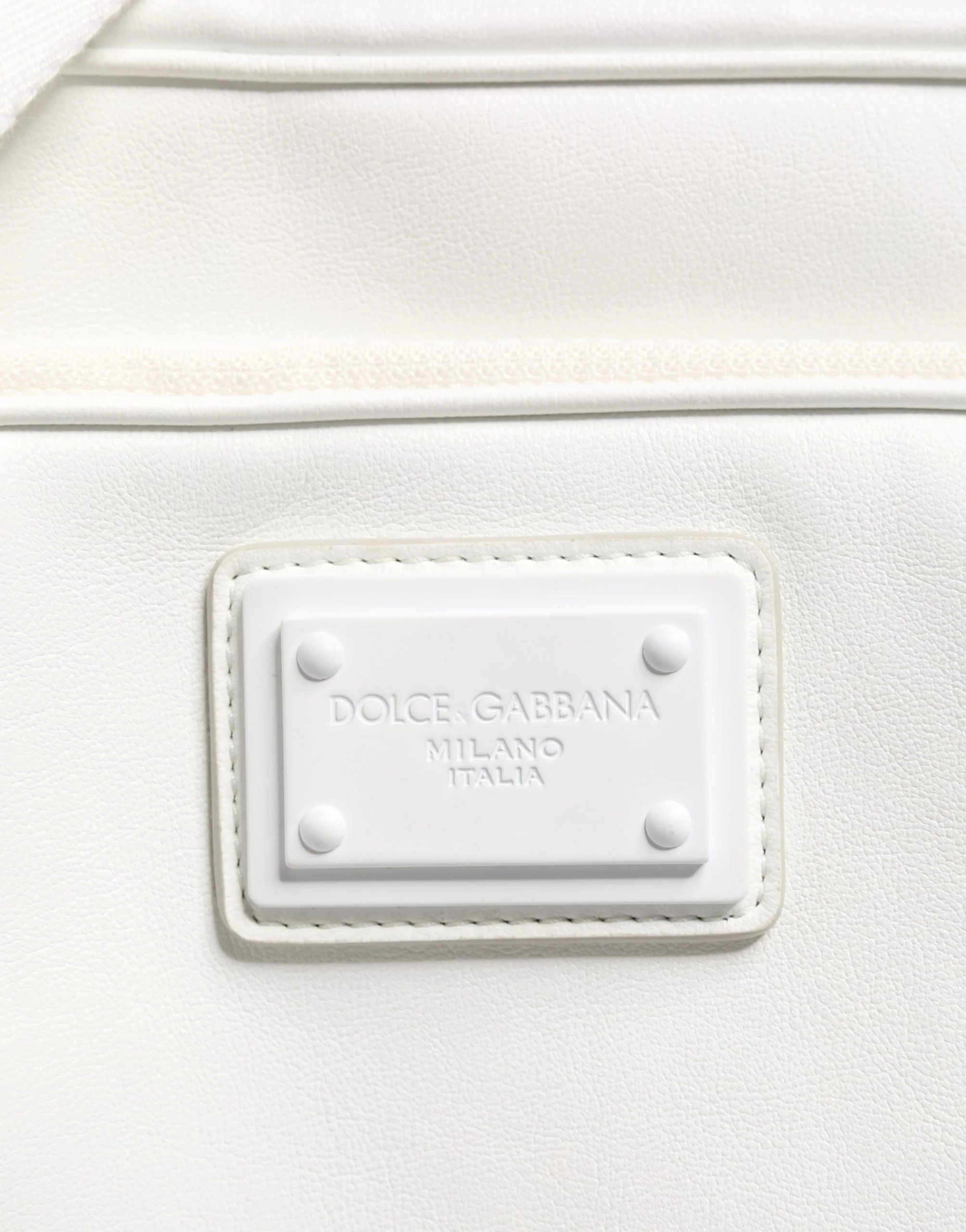 Dolce & Gabbana White Logo Plaque Crossbody Shoulder Borse Men Bag Polyester