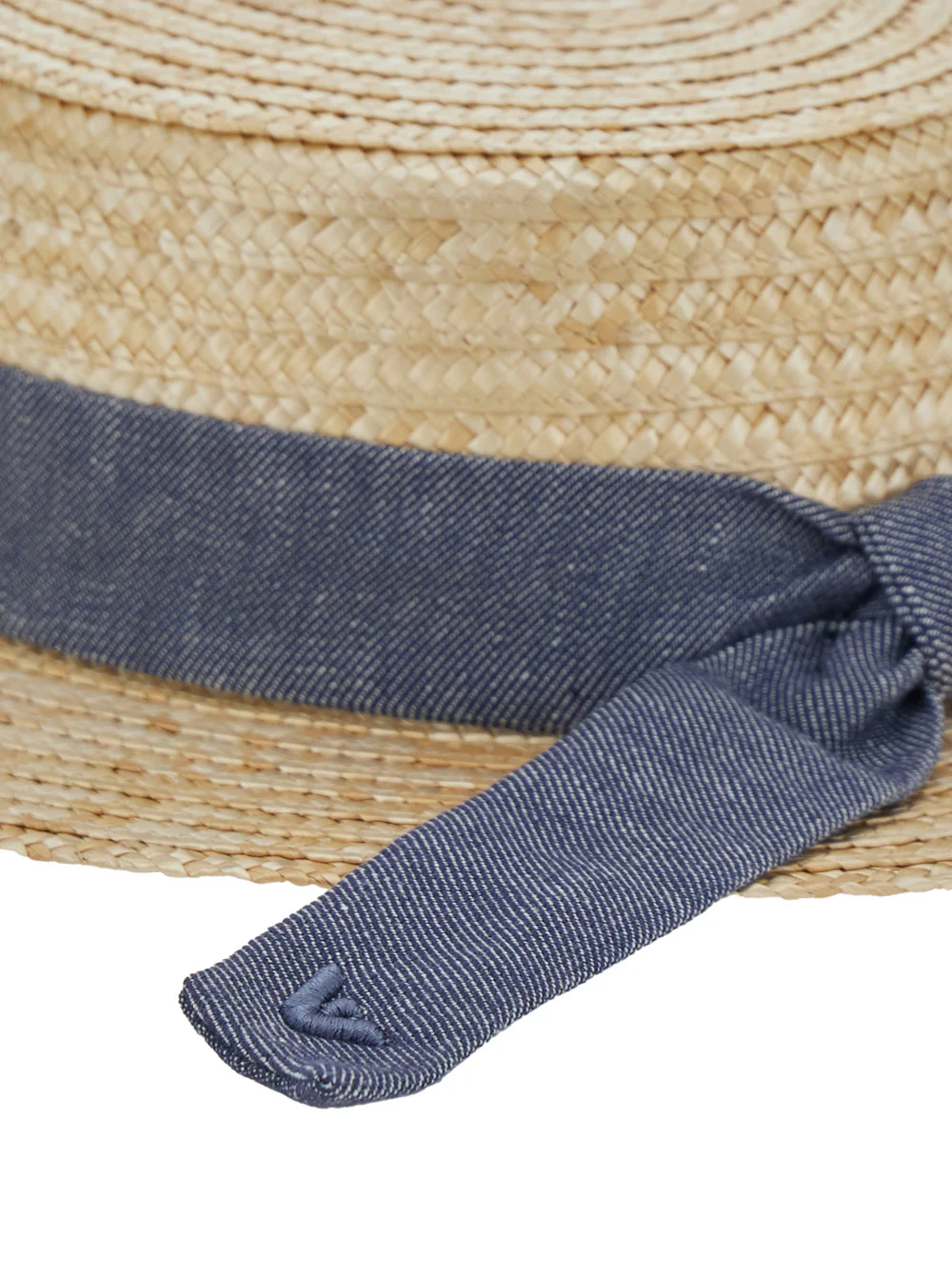 Emporio Armani Kids Hat with Knot at the Back and Logo Detail in Beige Straw for Girls Gloves