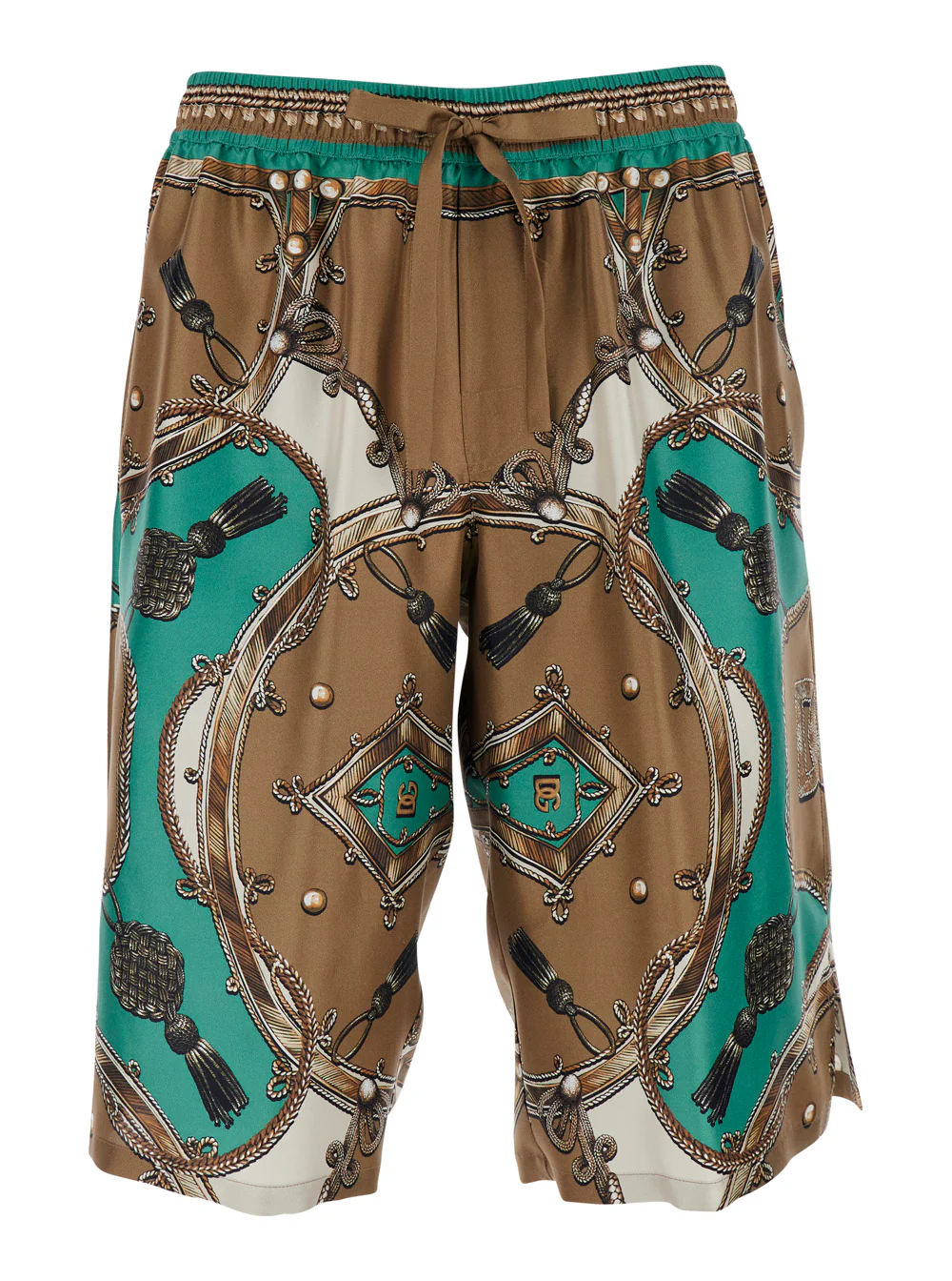 Dolce & Gabbana multicolor Bermuda Vanity with all-over print in Silk for men Shorts And