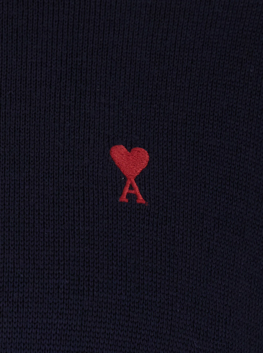 AMI Paris Crewneck Sweater With Adc Embroidery On The Front Wool Blend Blue Men Blu Cotton Jersey