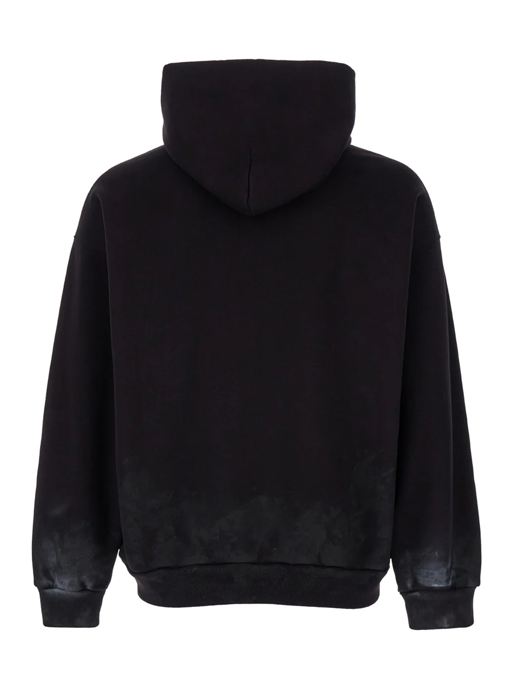 Balenciaga Black Hoodie with Metal BB Stencil Motif in Dirty Effect Cotton Man Sweatshirts