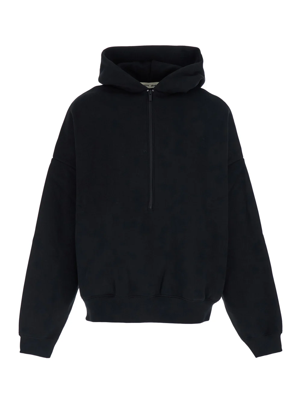 Fear Of God Sweatshirt Property Lounge Half Zip Hoodie Essentials Black With And Fixed Hood In Cotton Polyester Sweatshirts