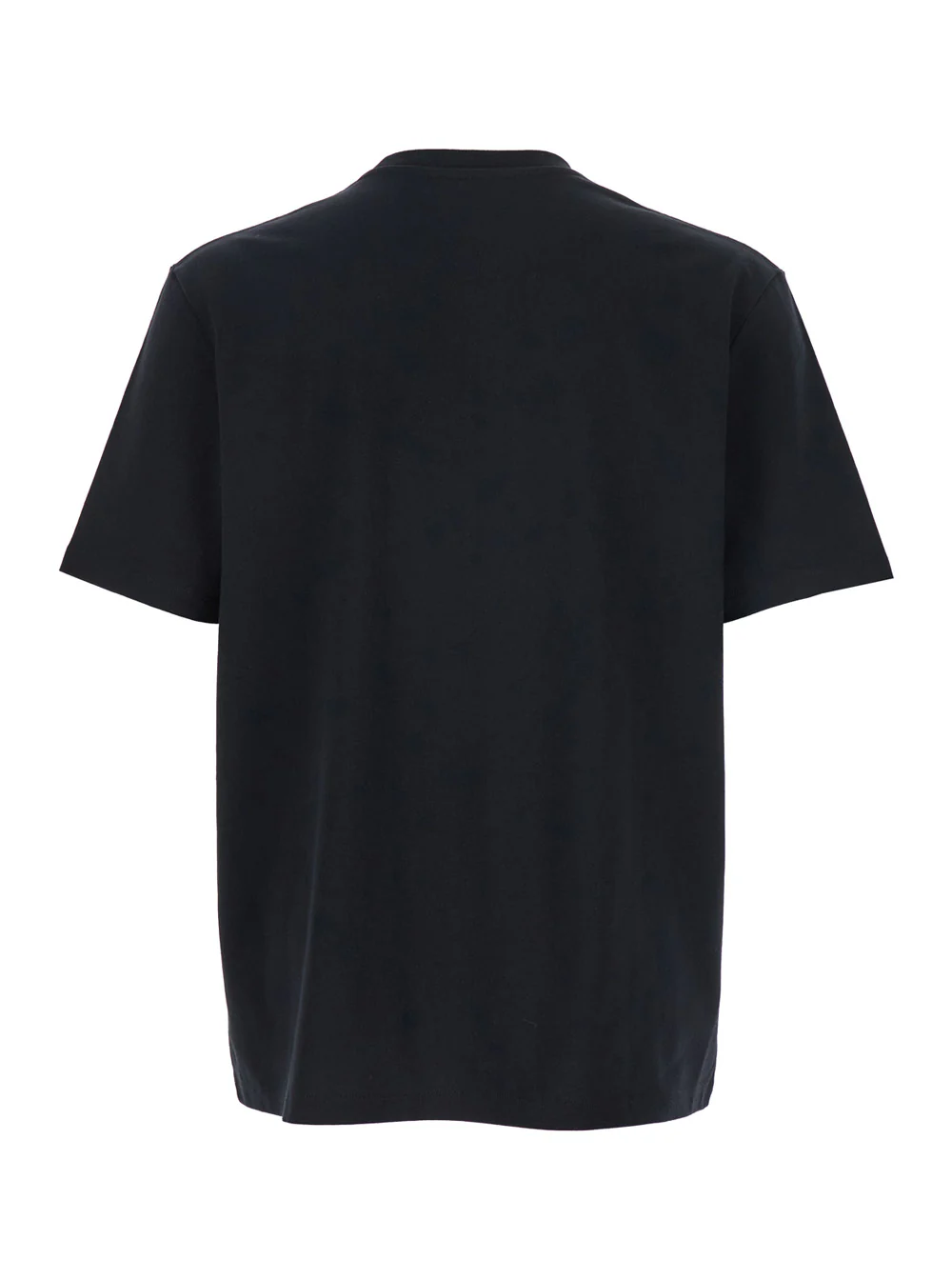 Balmain Black Crewneck T-Shirt with Logo Lettering Print on the Front in Cotton Man Tshirts And Polo Shirts