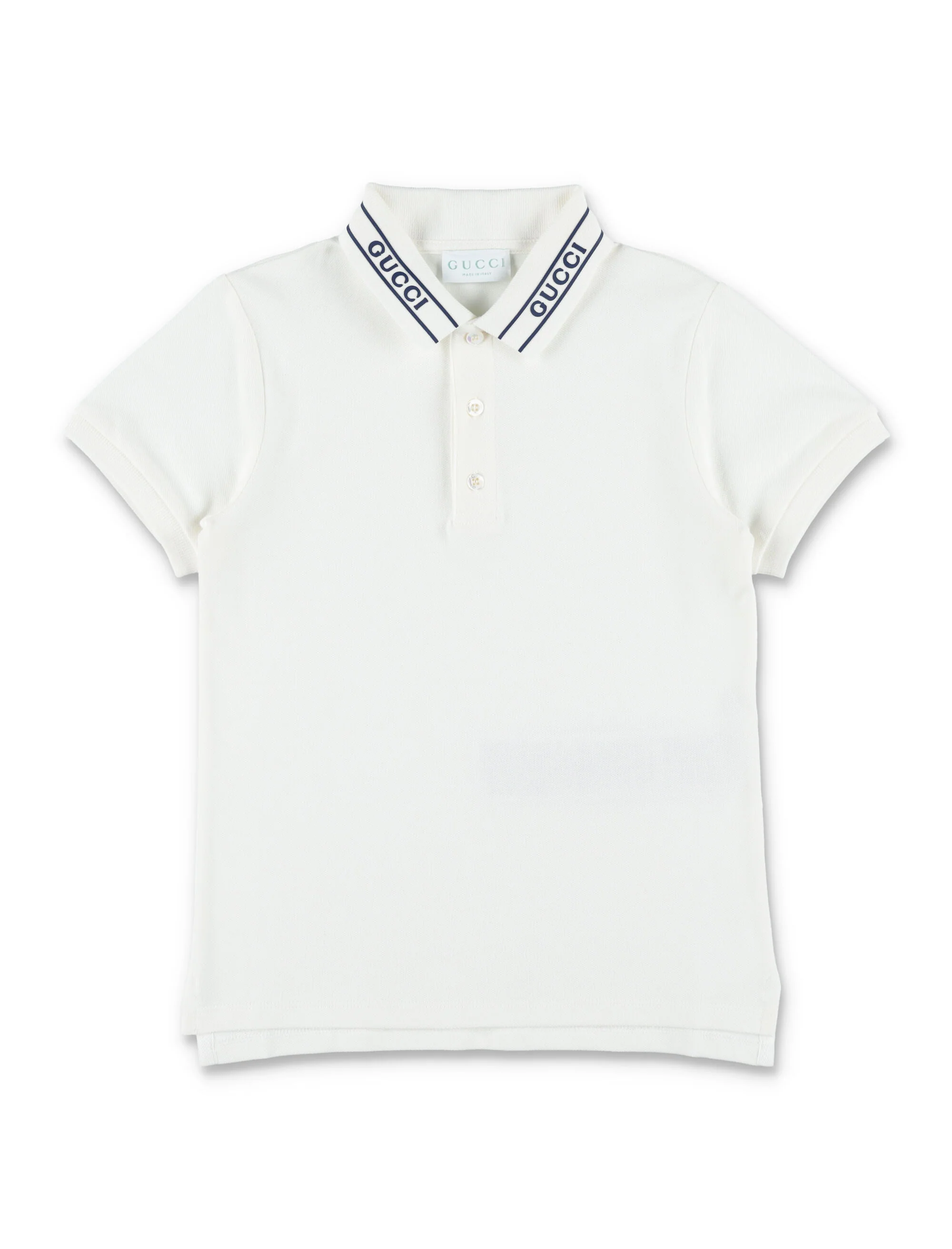 Gucci Slim Fit Logo Polo For Kids New White Cotton Tshirt